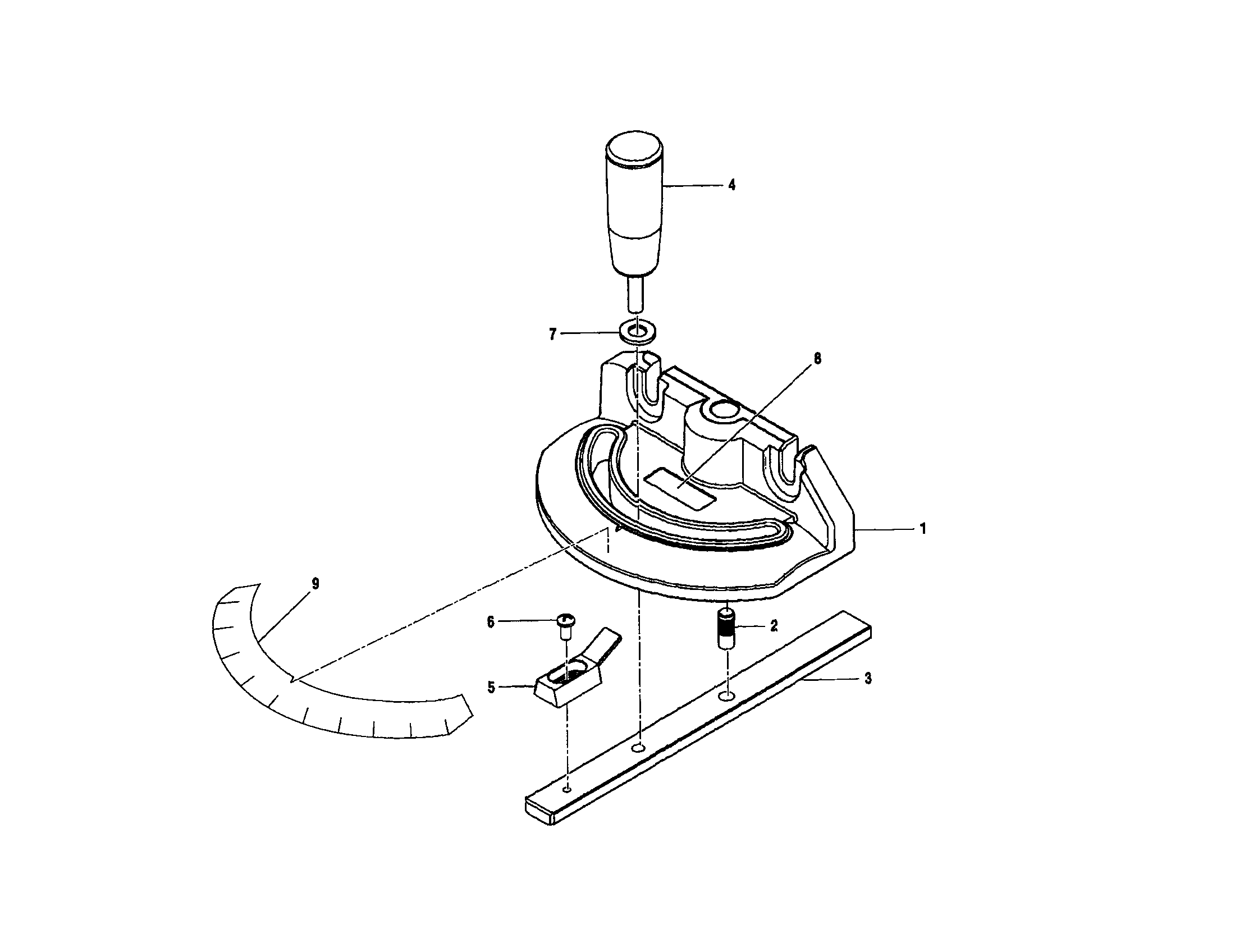 Ryobi BS902 miter gauge assembly diagram