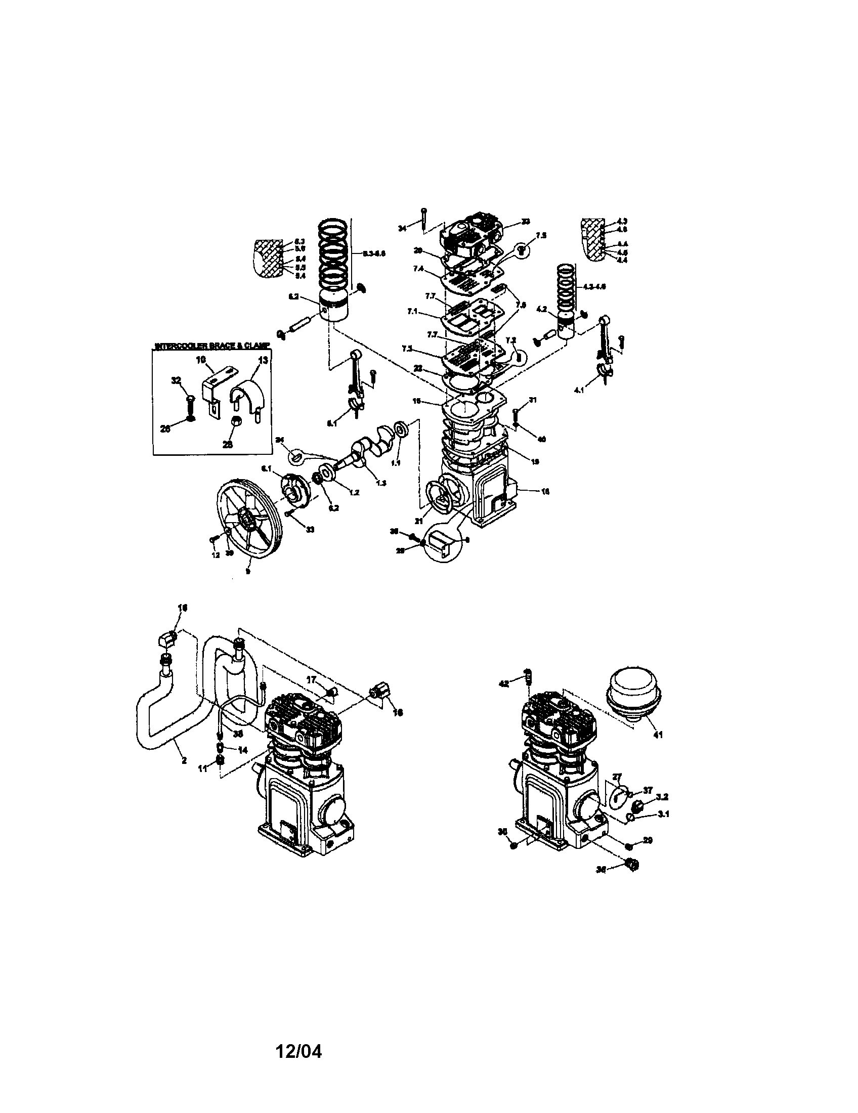 Ingersoll Rand TS7N7.5 cover/frame/crankshaft diagram