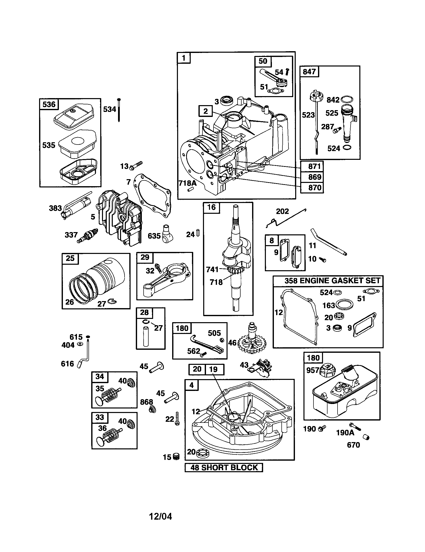 Craftsman 917379241 cylinder/crankshaft/sump-engine diagram