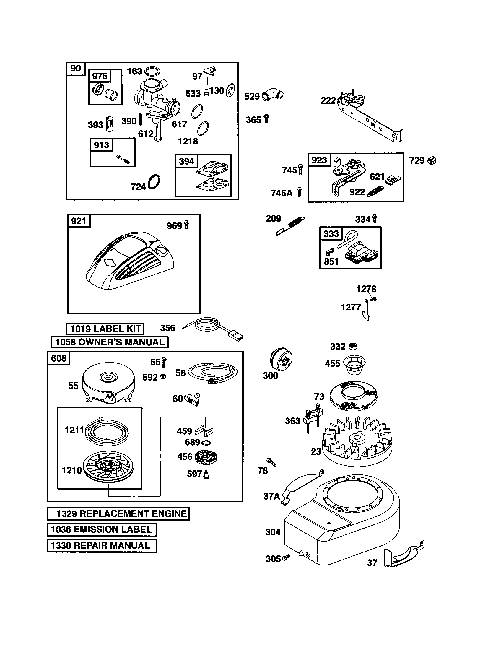 Craftsman 917379241 blower housing/starter-rewind diagram