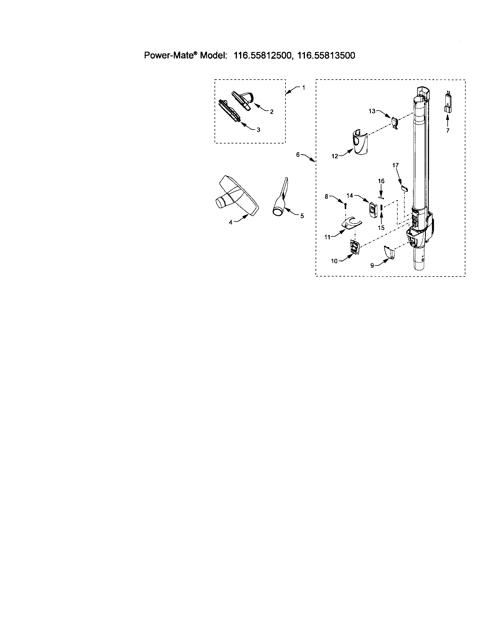 Kenmore 11625813500 attachments diagram