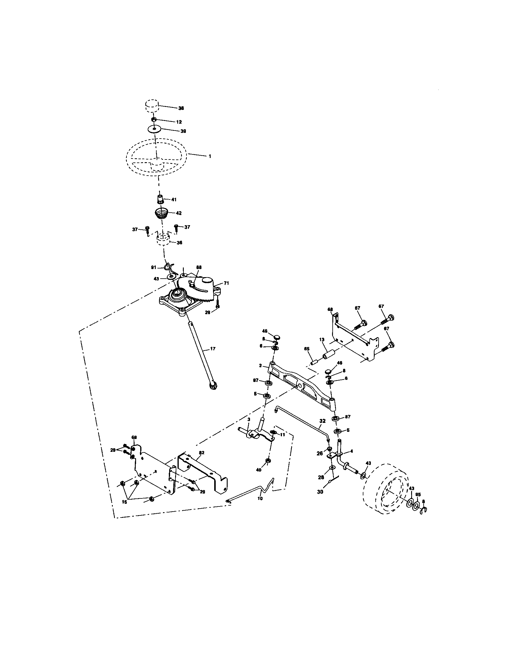 Craftsman 917275641 steering assembly diagram