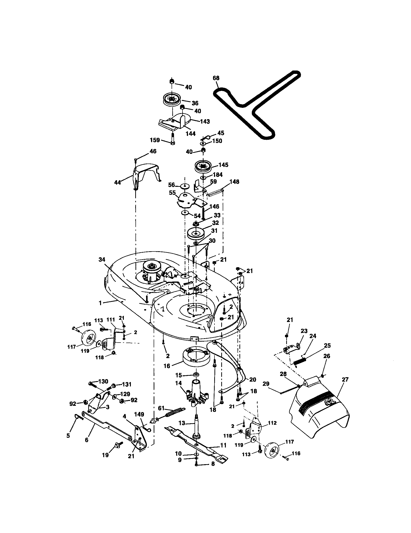 Craftsman 917275641 mower deck diagram
