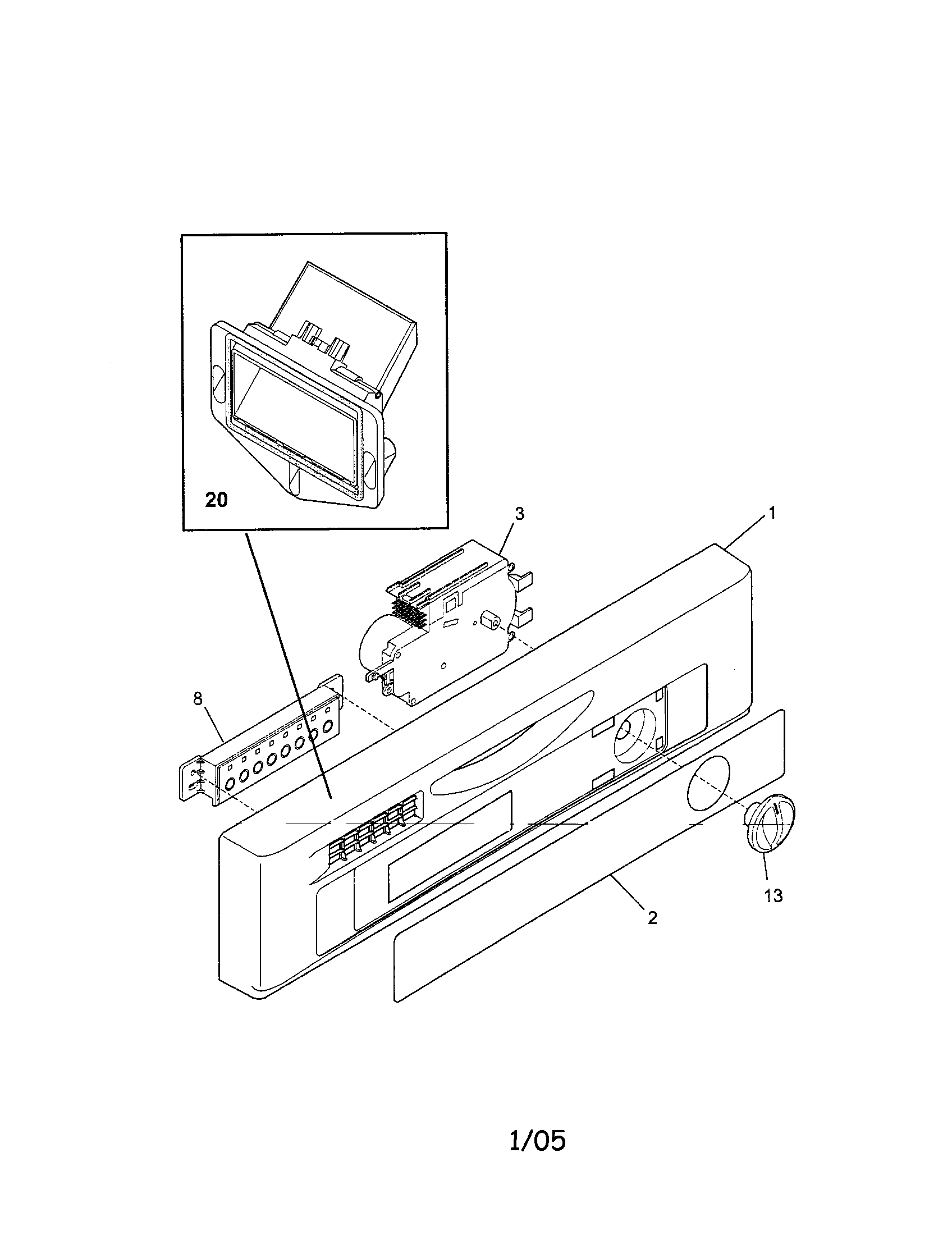 Kenmore 58716169400 control panel diagram