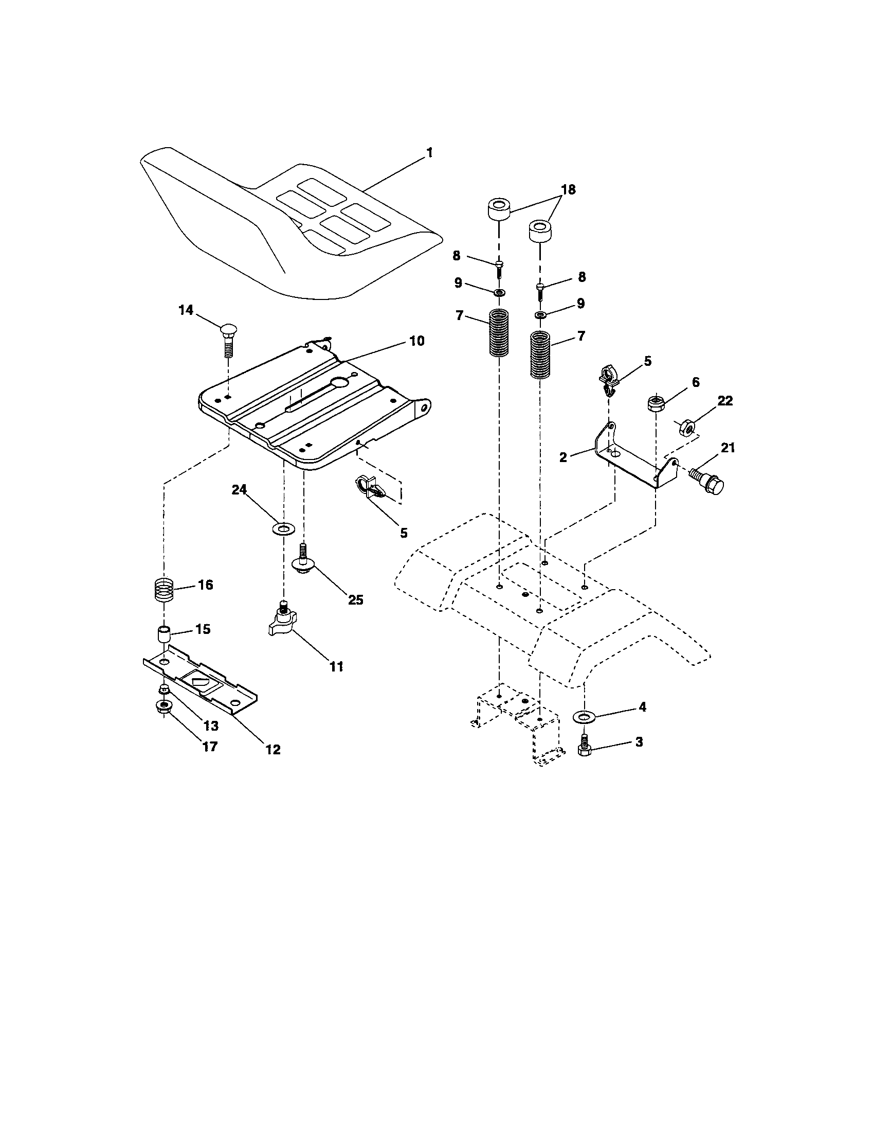 Craftsman 917275620 seat assembly diagram