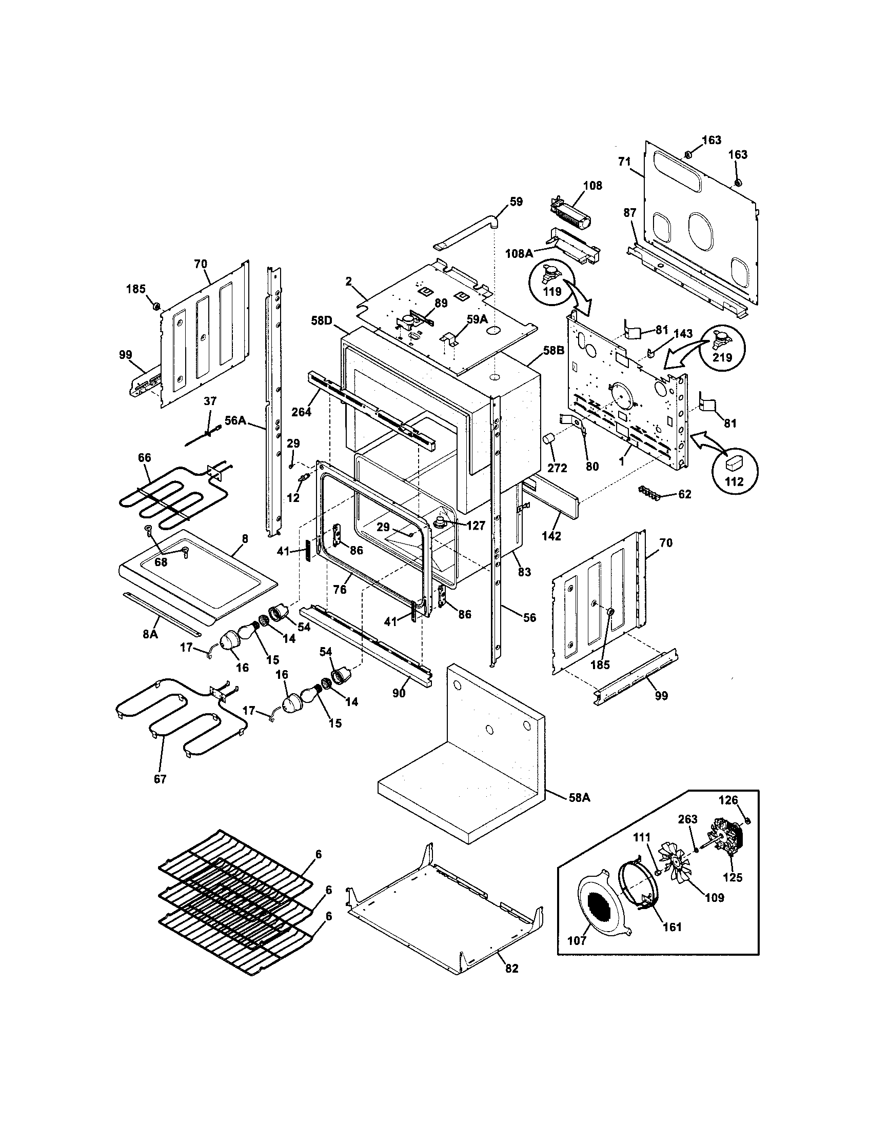 Frigidaire PLEB27T9DCA lower oven diagram