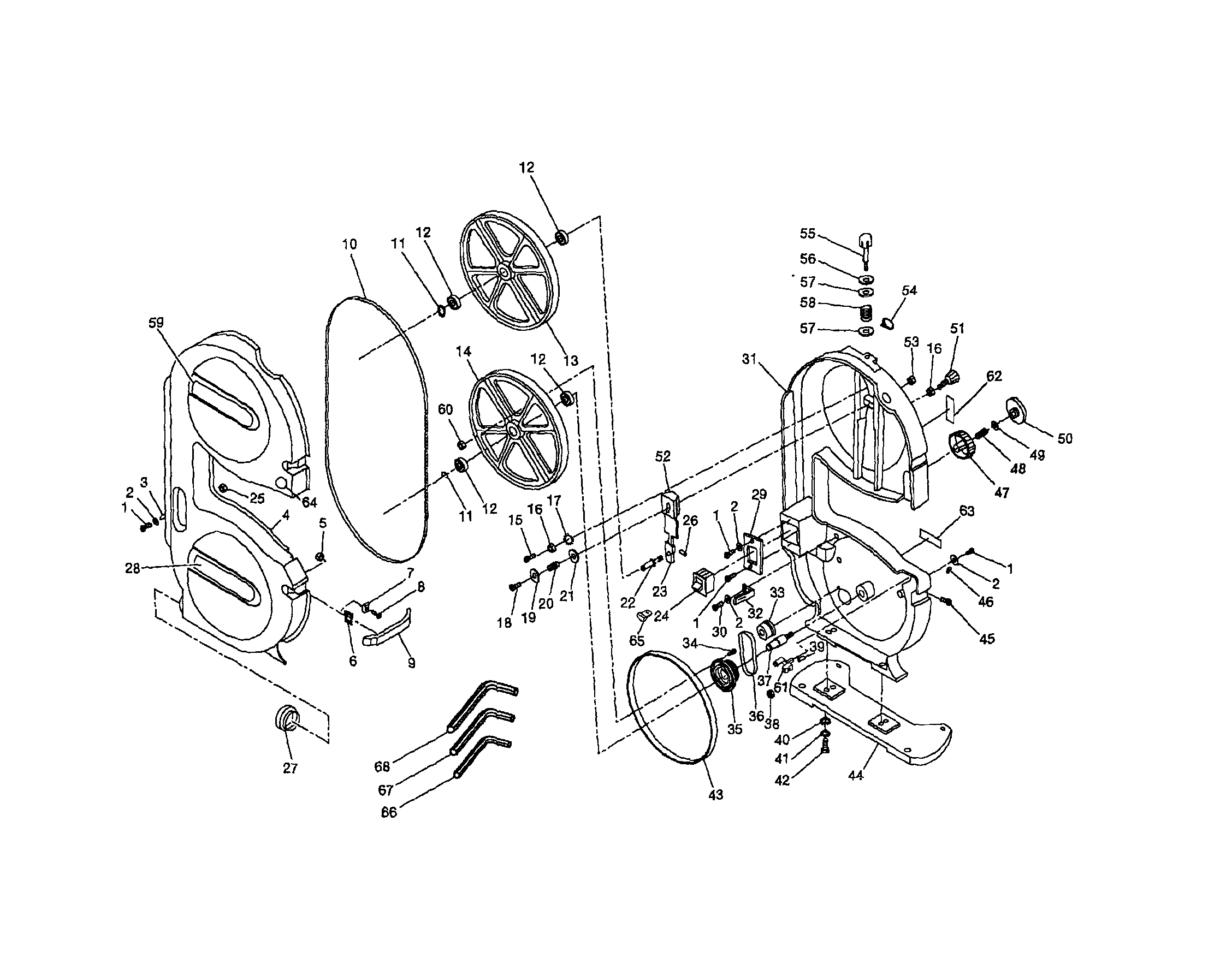 Craftsman 315214770 blade/cover/wheel/shaft diagram