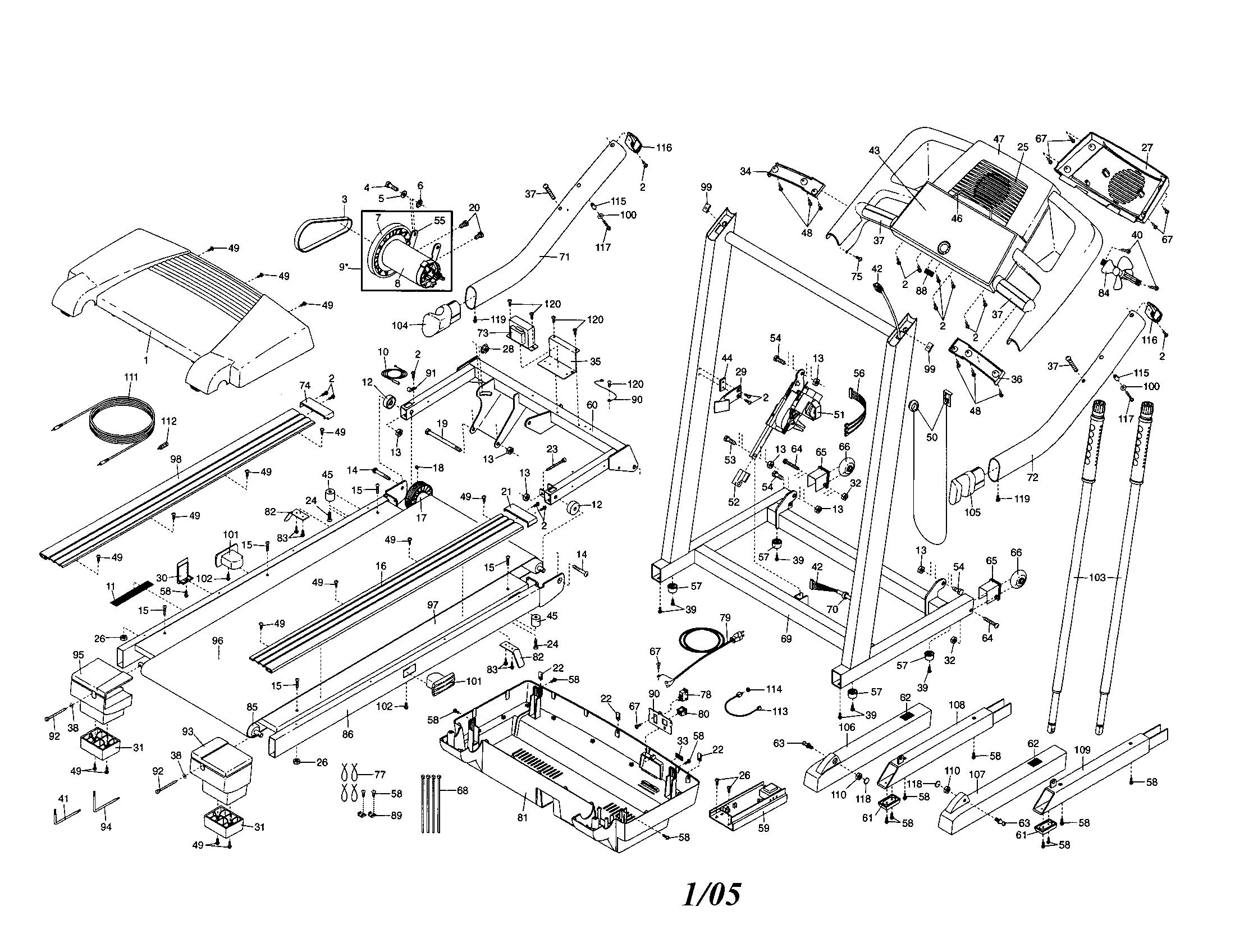 Proform DTL42950 treadmill assembly diagram