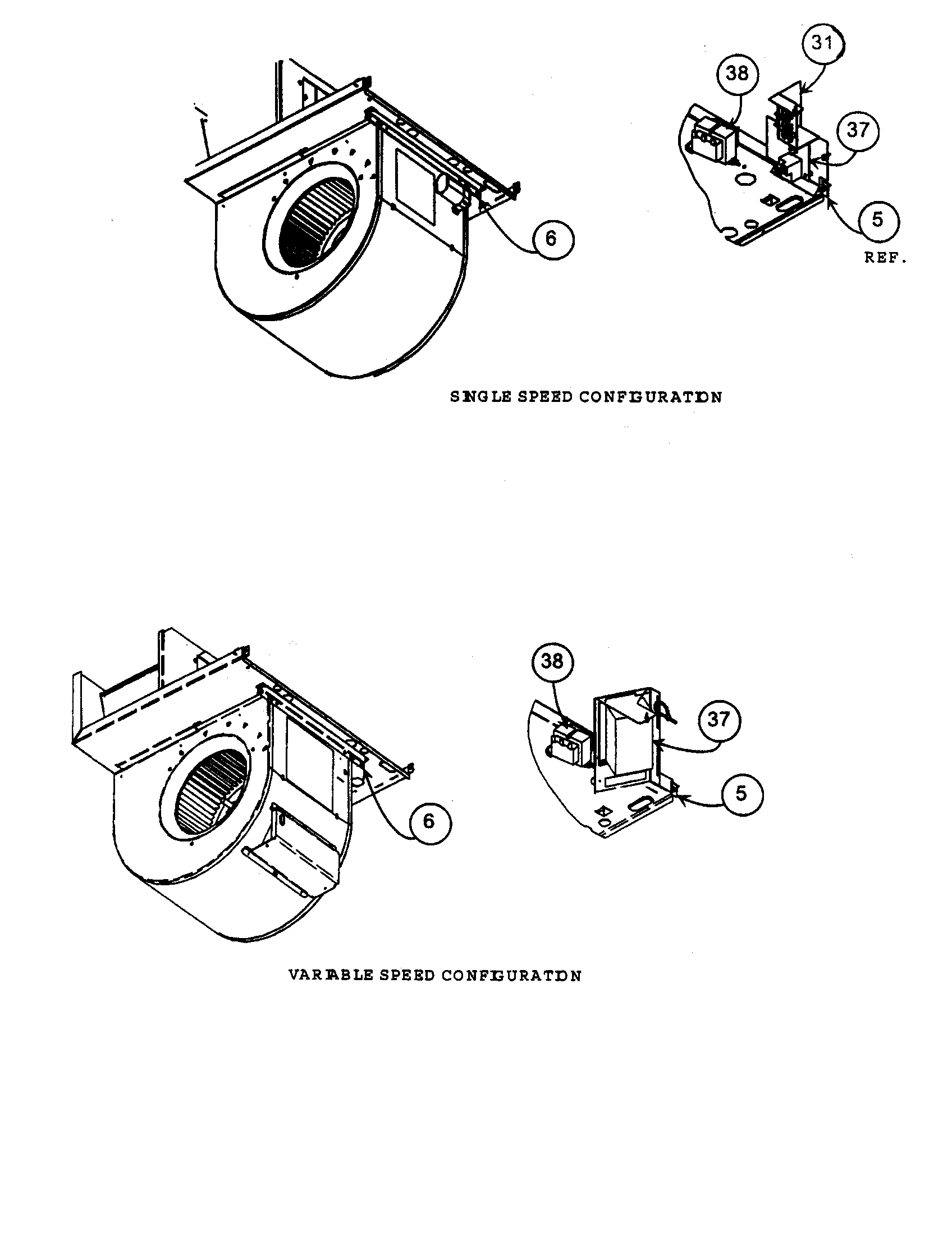 Carrier FA4BNF036000AAAA deck blower/bracket housing diagram