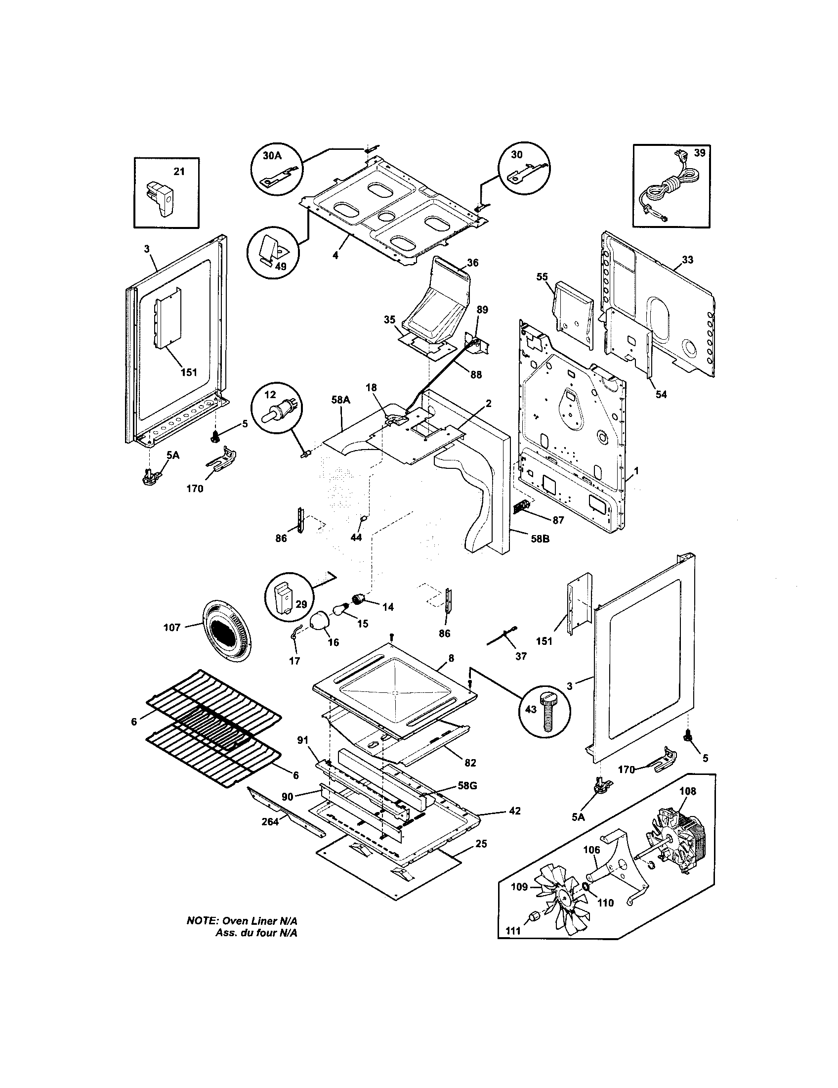 Frigidaire FGFB86DCB body diagram