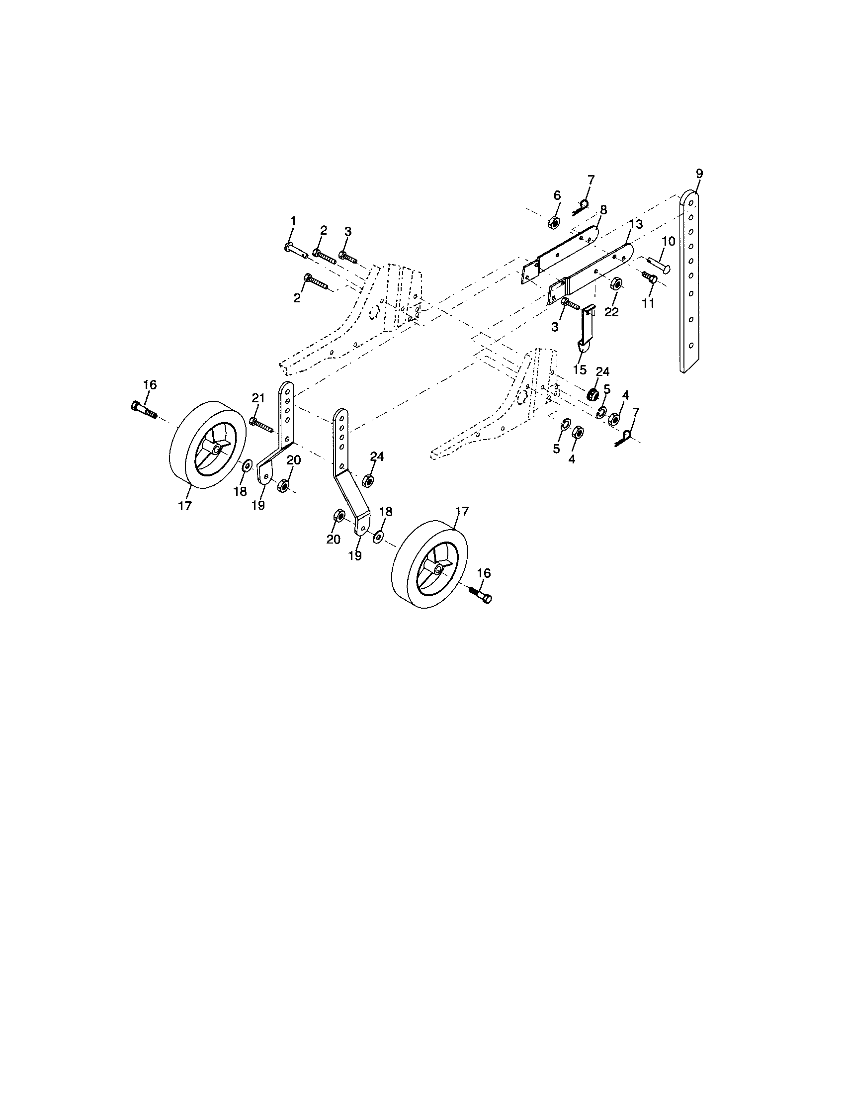 Craftsman 917291490 wheel and depth strike assembly diagram