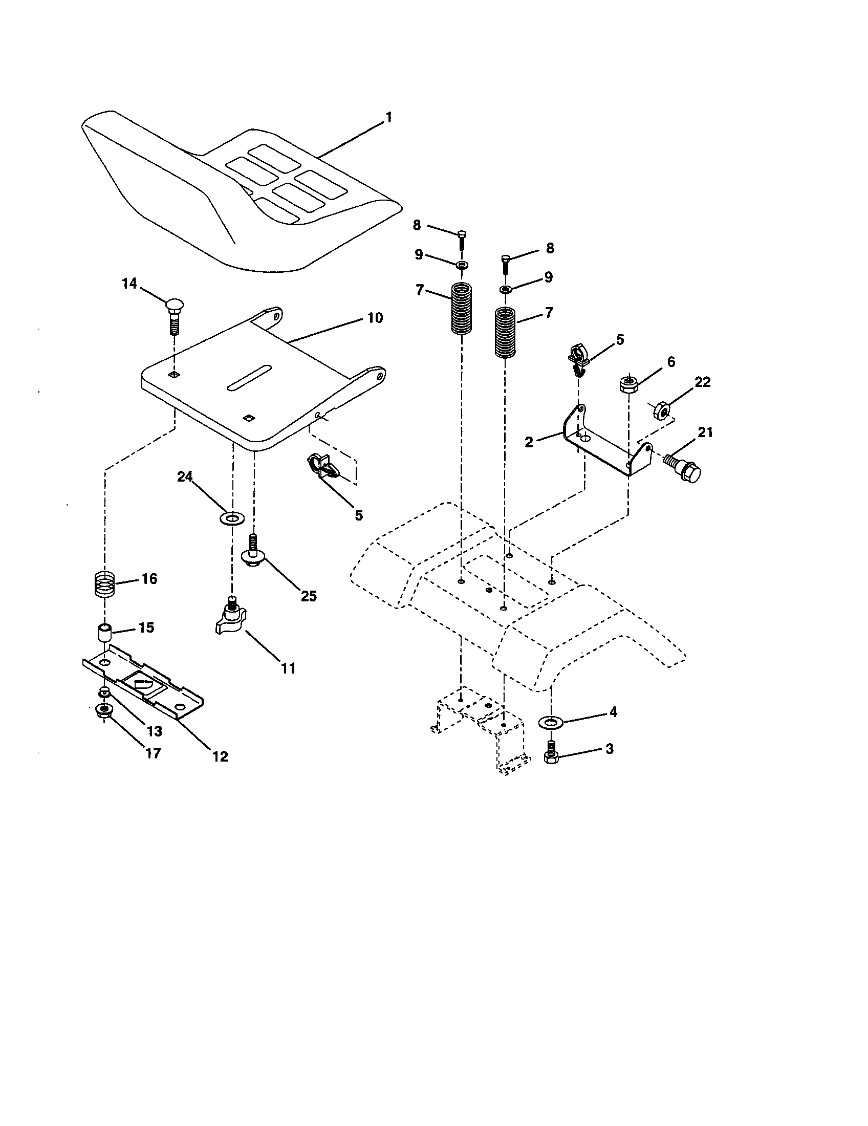 Craftsman 917272353 seat assembly diagram