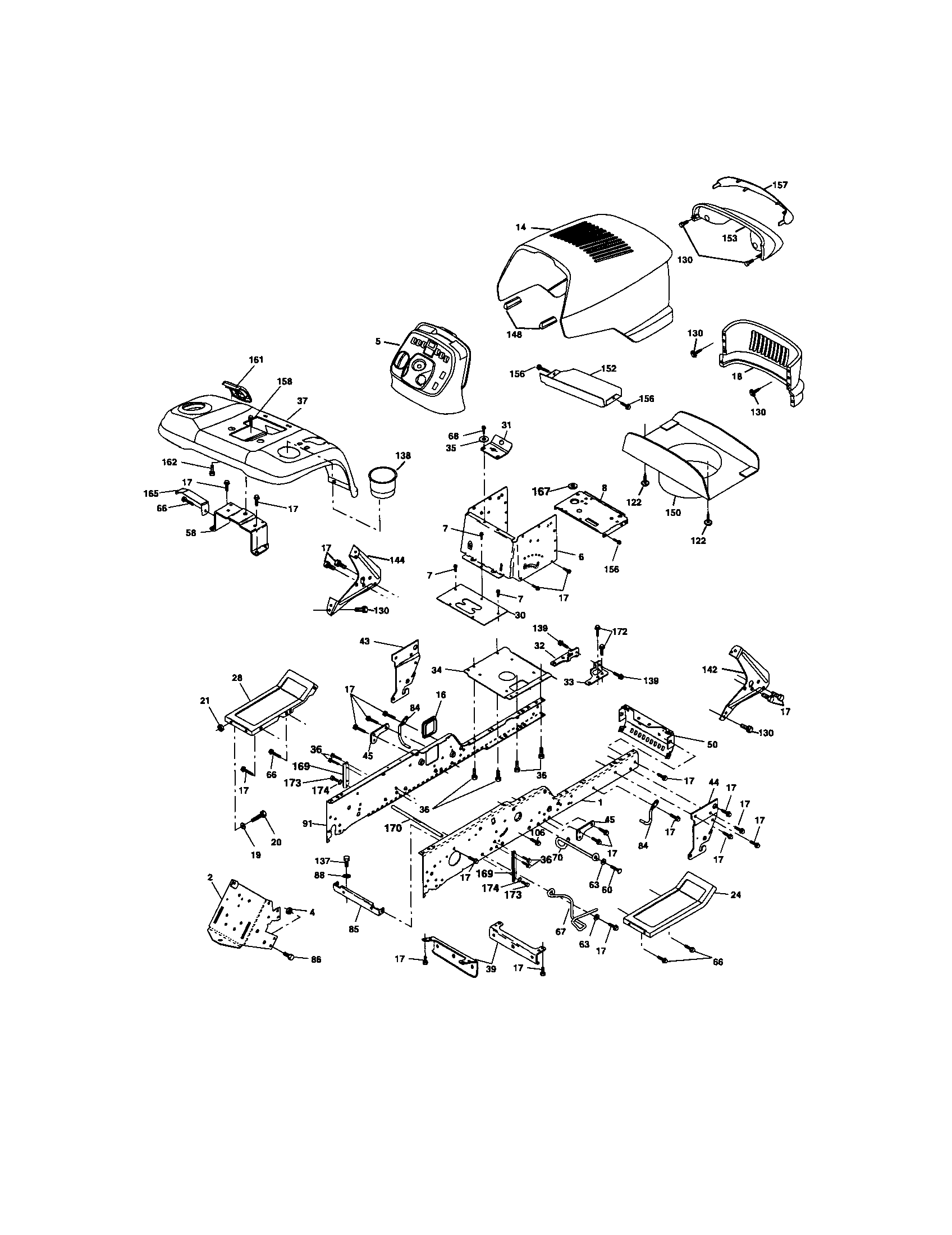 Craftsman 917276330 chassis and enclosures diagram