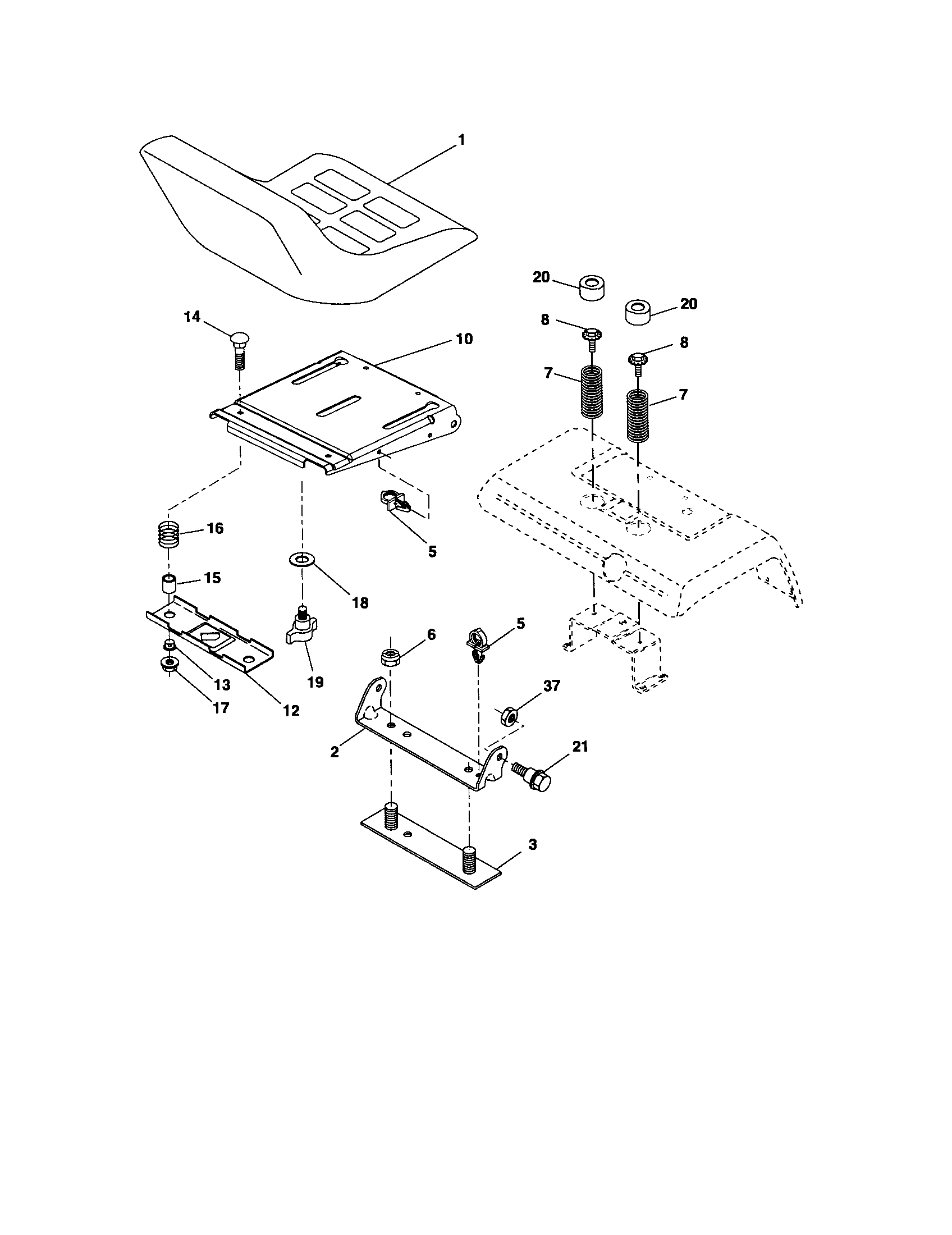 Craftsman 917276340 seat assembly diagram