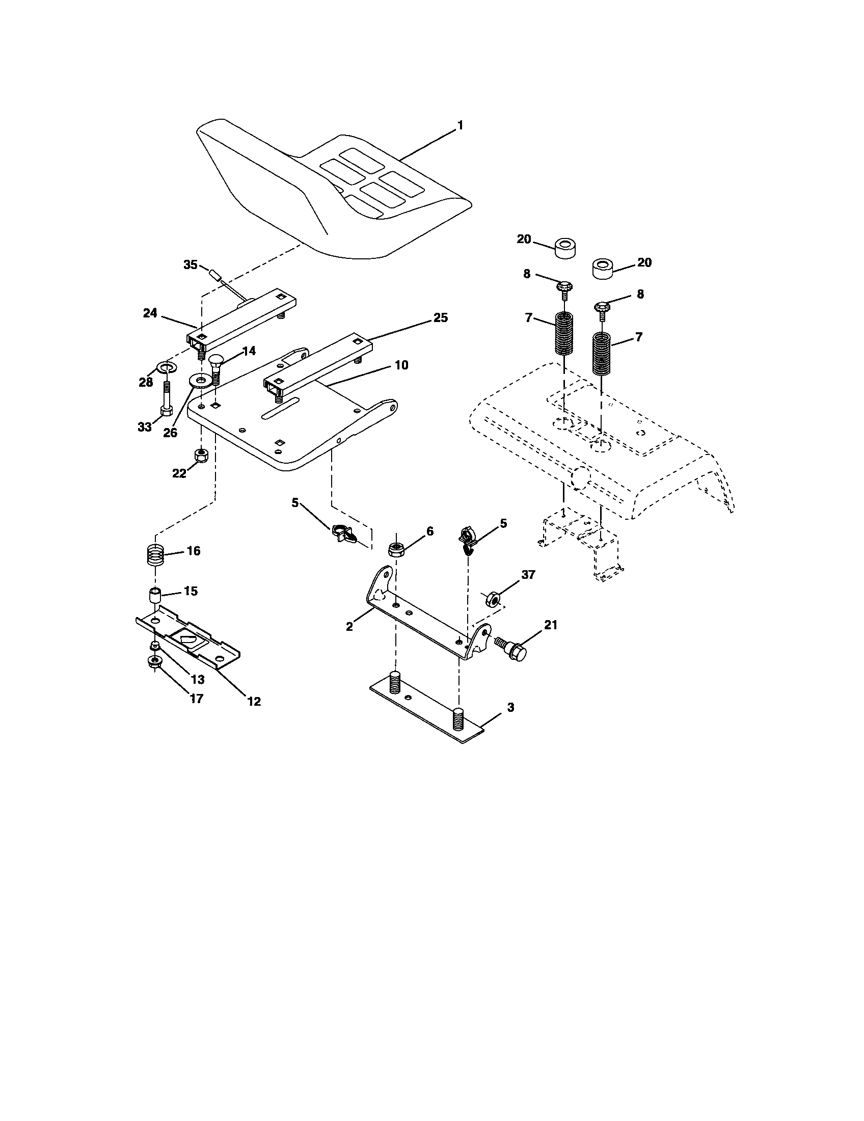 Craftsman 917276380 seat assembly diagram