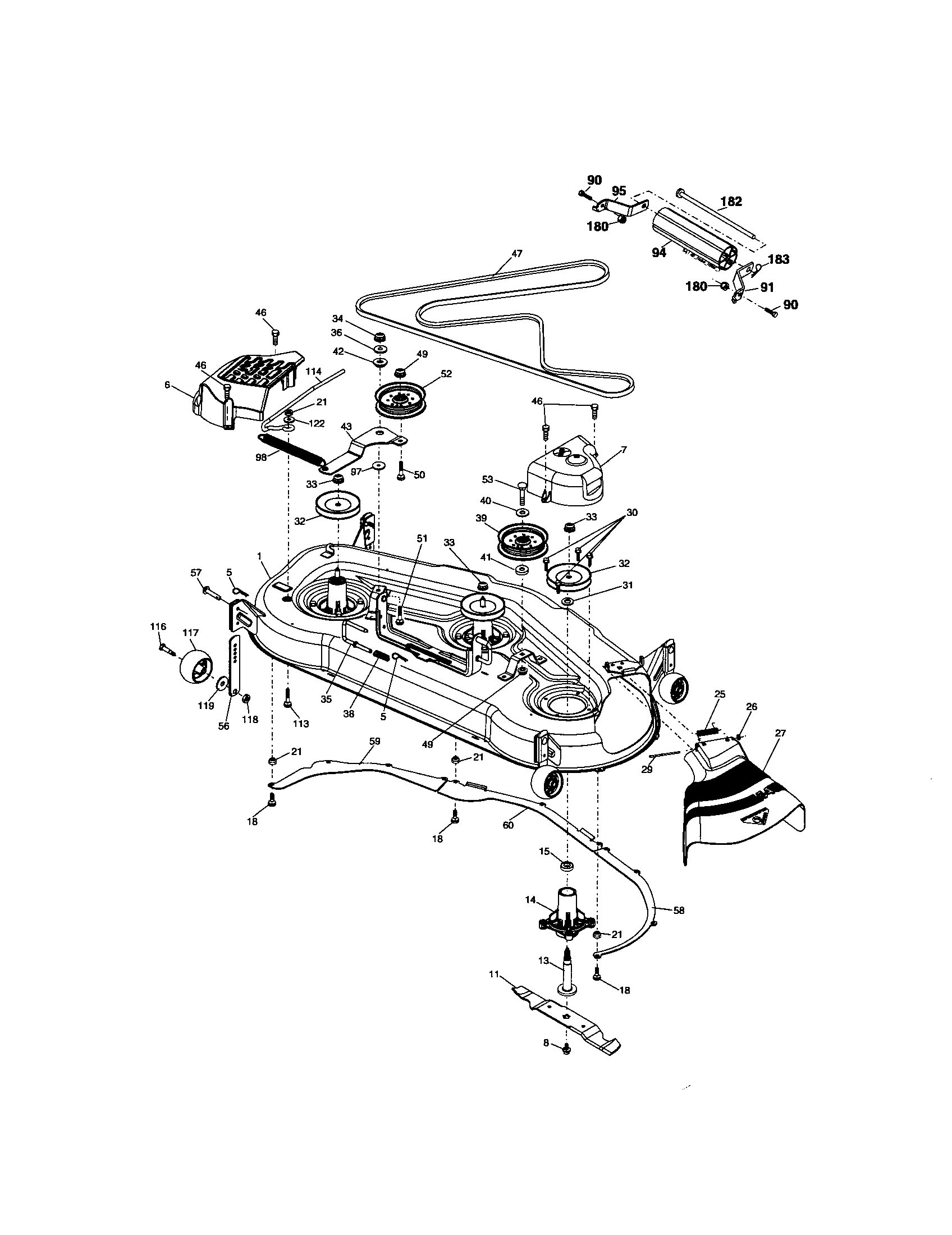 Craftsman 917276380 mower deck diagram