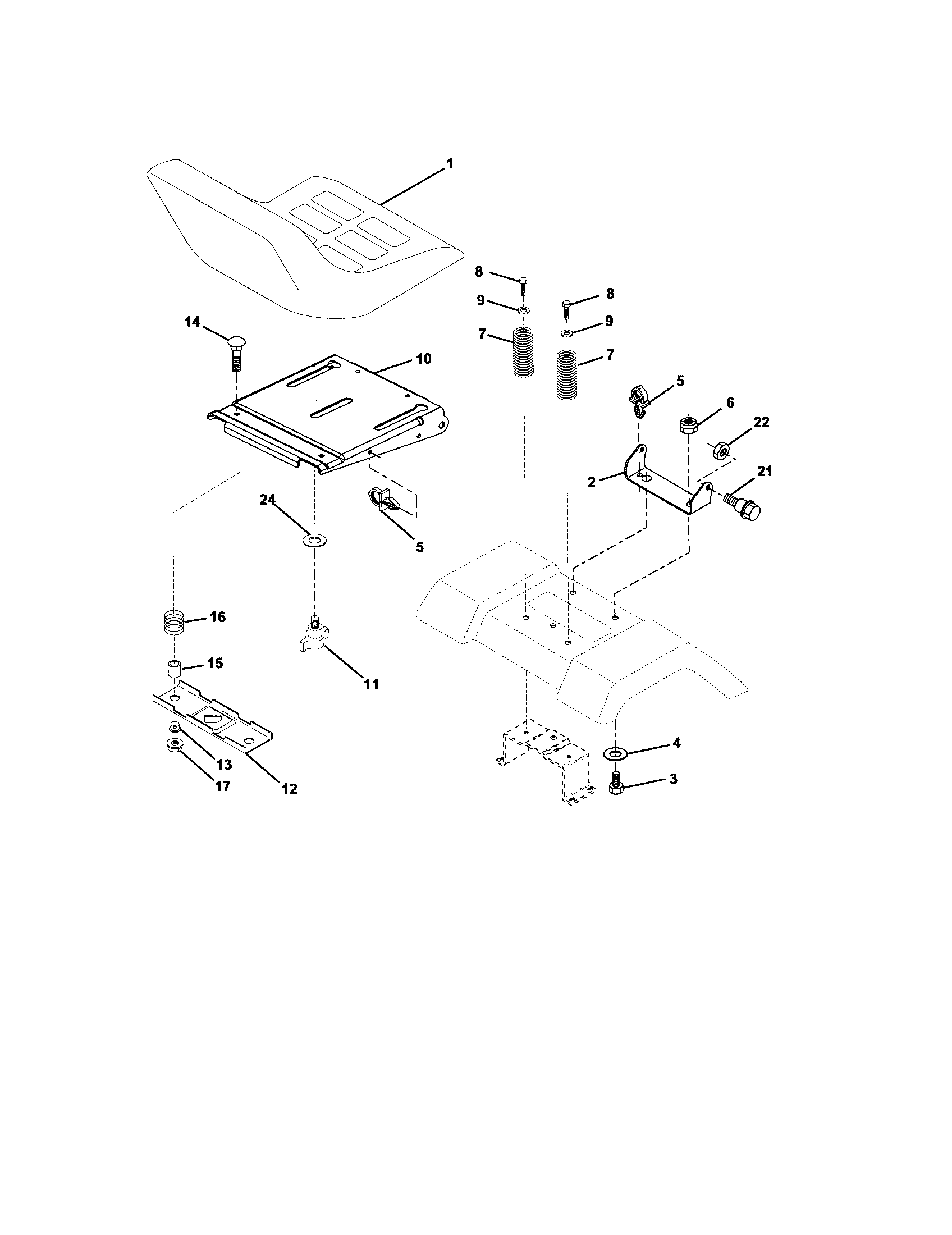 Craftsman 917275520 seat assembly diagram