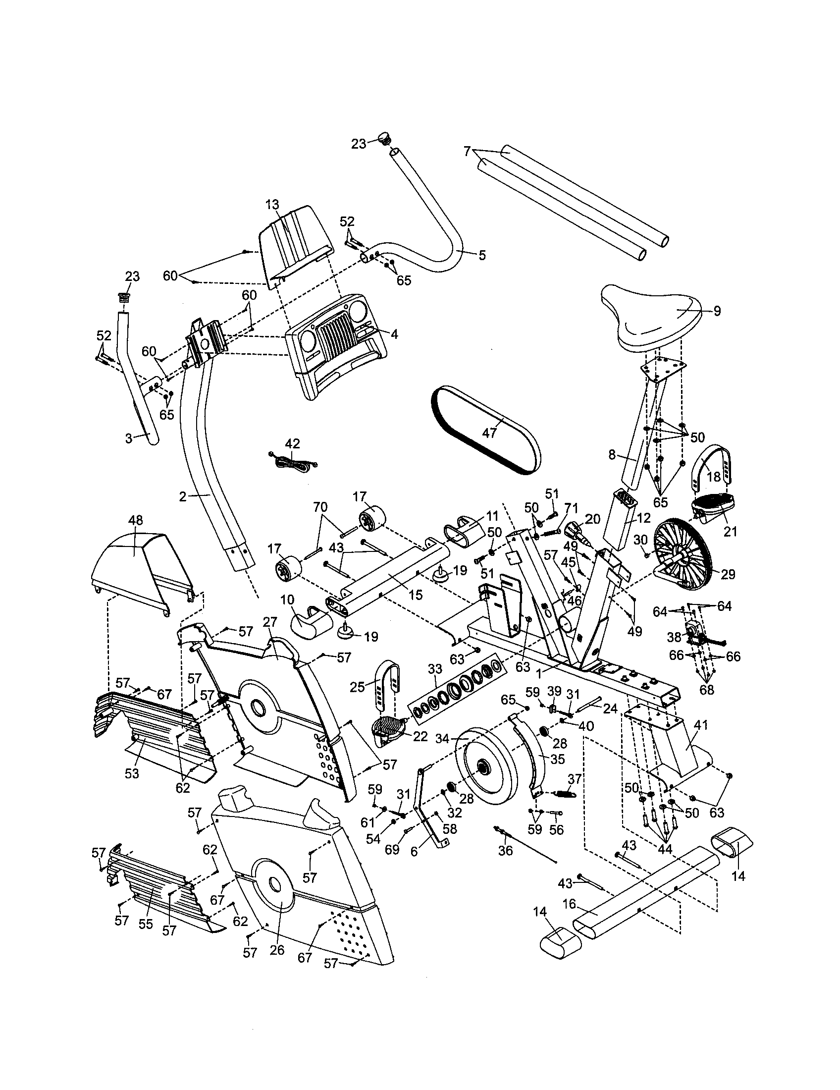 Proform 831215010 console/seat/sideshields diagram