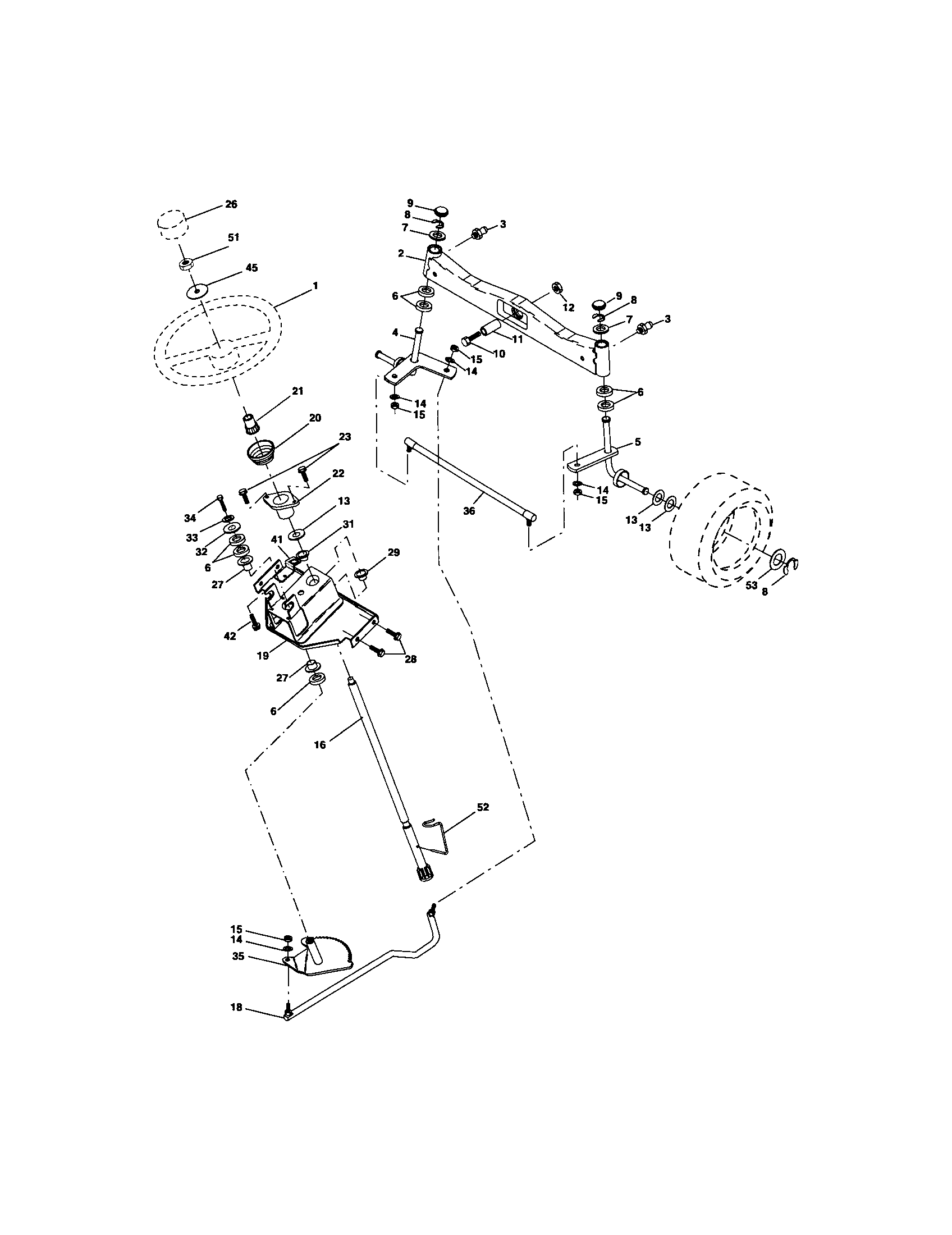 Craftsman 917276350 steering assembly diagram
