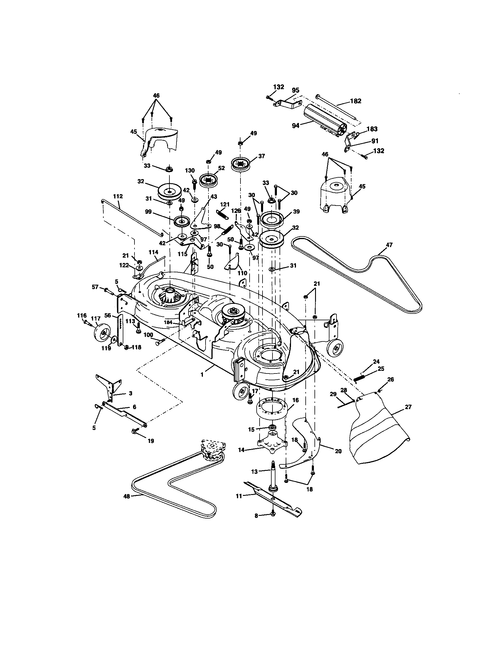 Craftsman 917276350 mower deck diagram