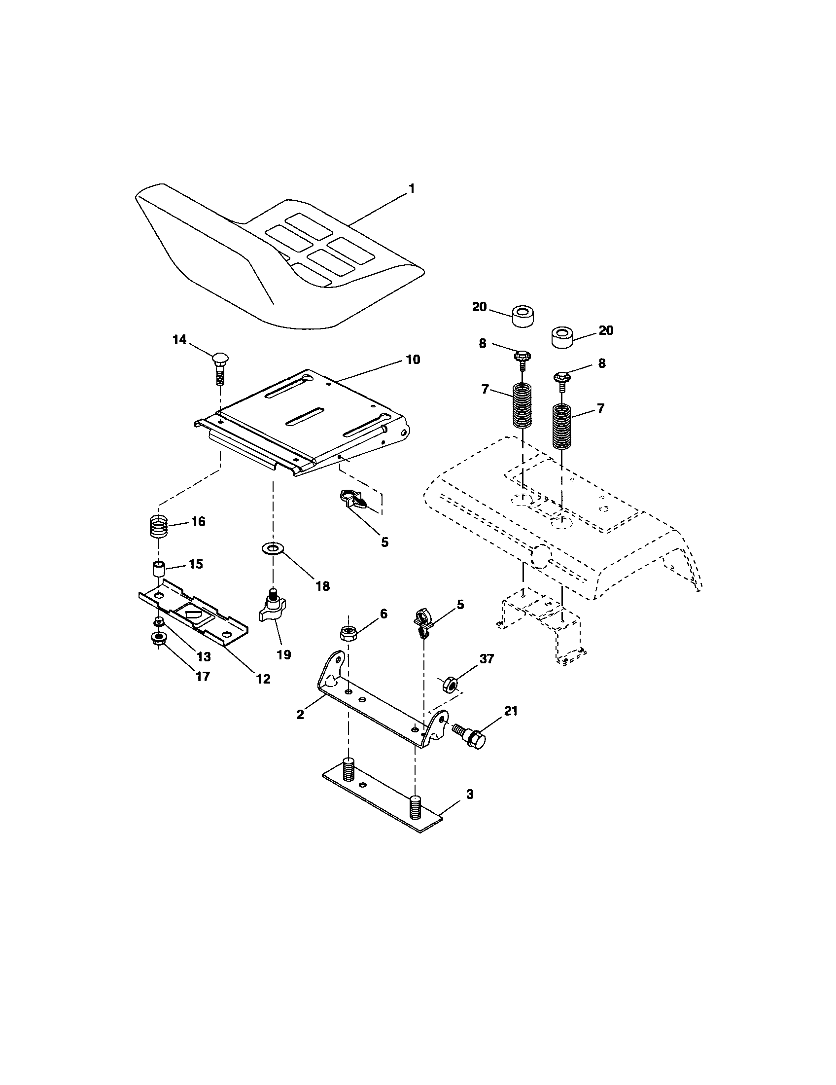 Craftsman 917276360 seat assembly diagram