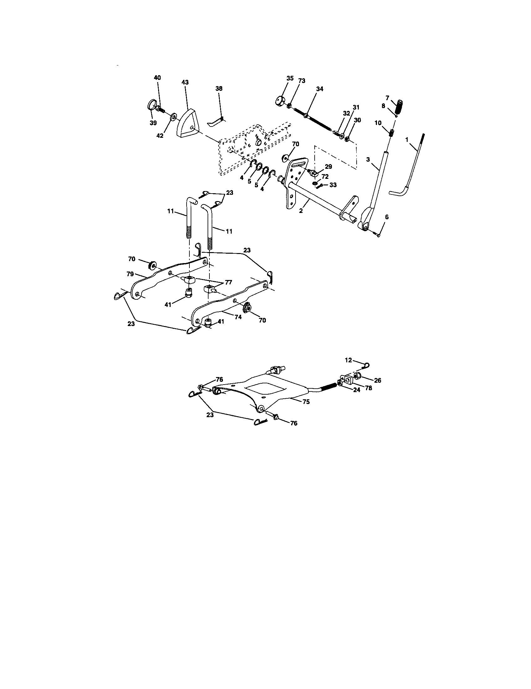 Craftsman 917276360 lift assembly diagram