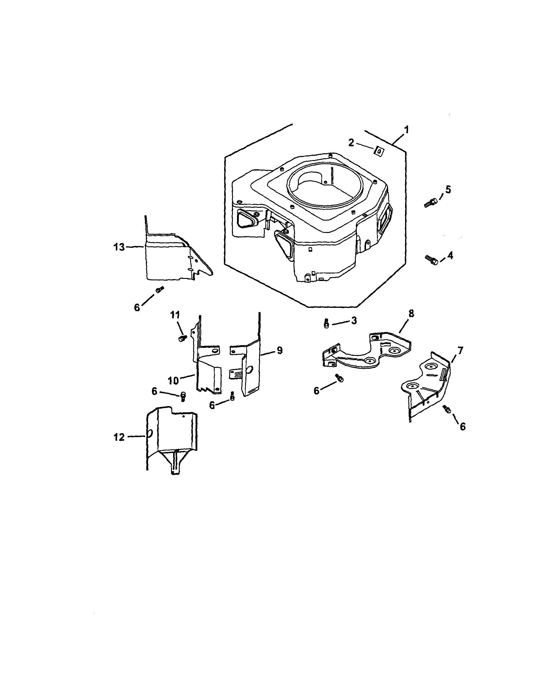Craftsman 917276350 blower housing/baffles diagram