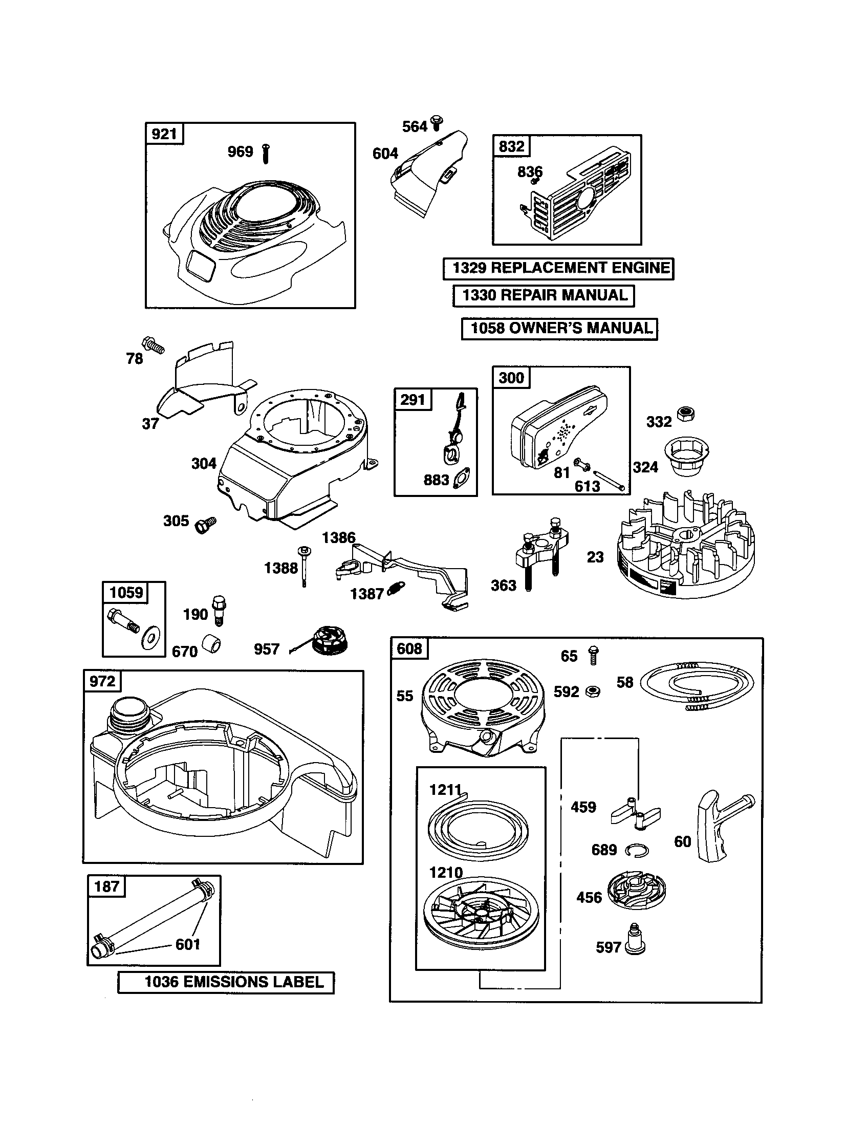 Craftsman 917377091 rewind-starter/blower-housing diagram