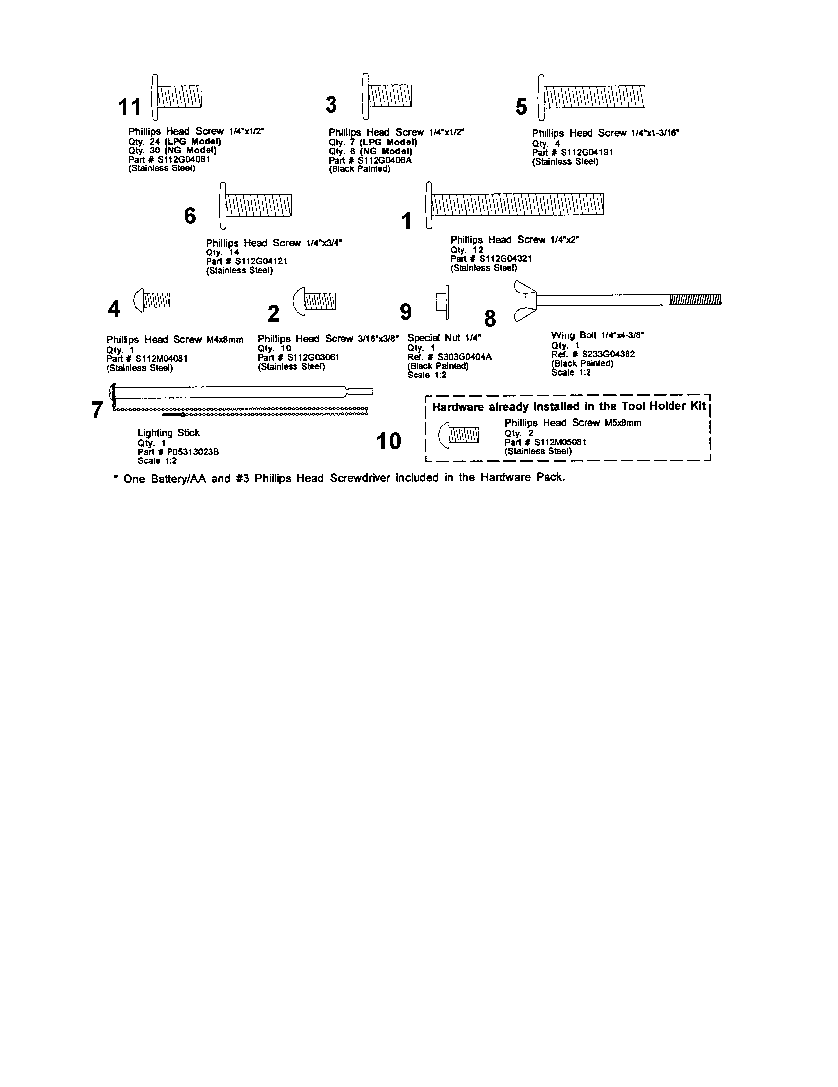 Kenmore 14117329 hardware pack diagram