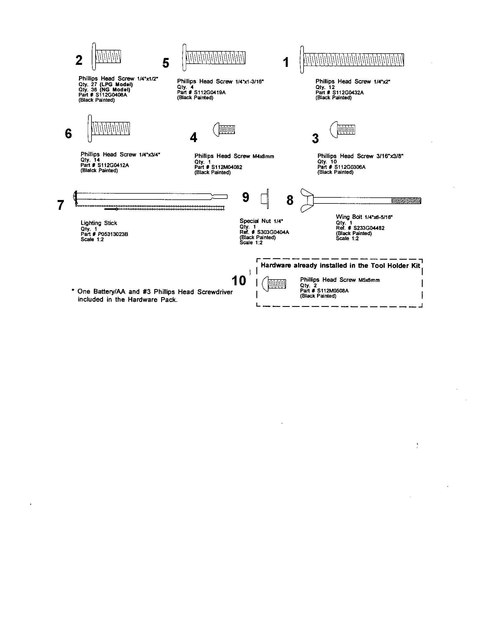 Kenmore 14117327 hardware pack diagram