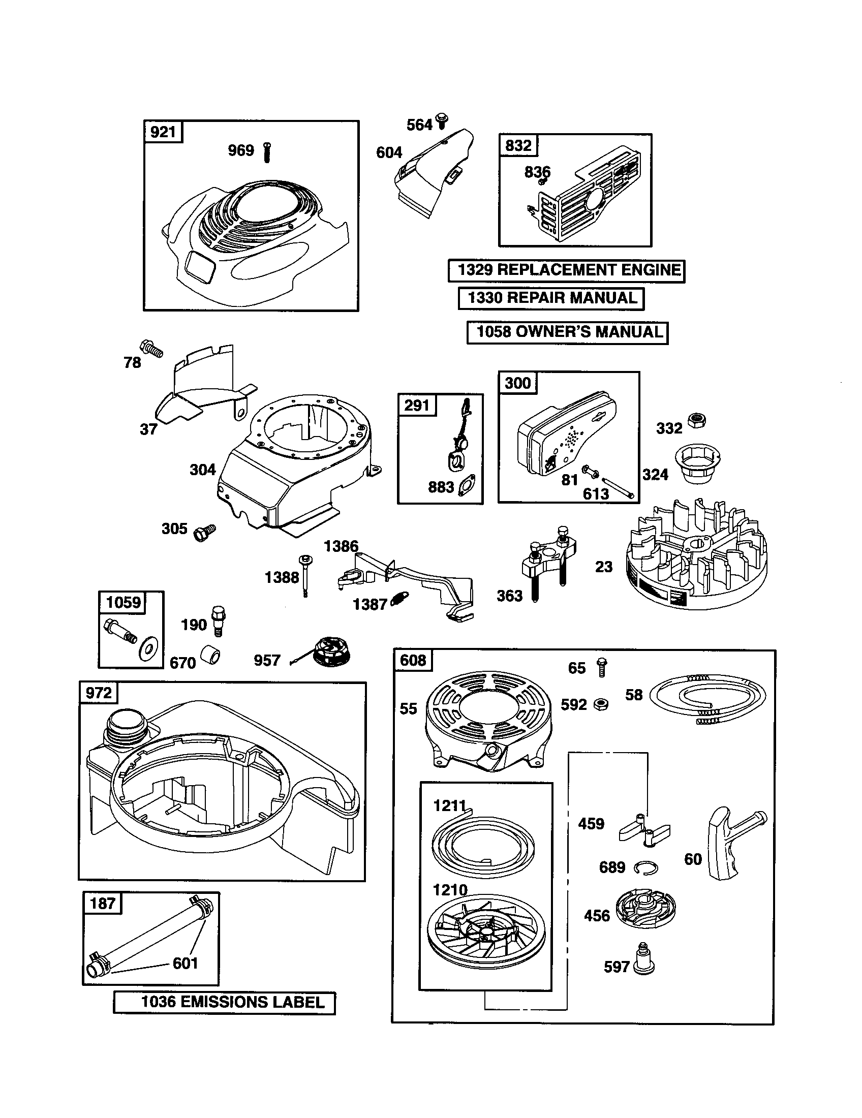 Craftsman 917376572 blower-housing/starter-rewind diagram