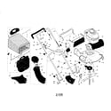 Craftsman 917375950 engine/handle/grassbag diagram