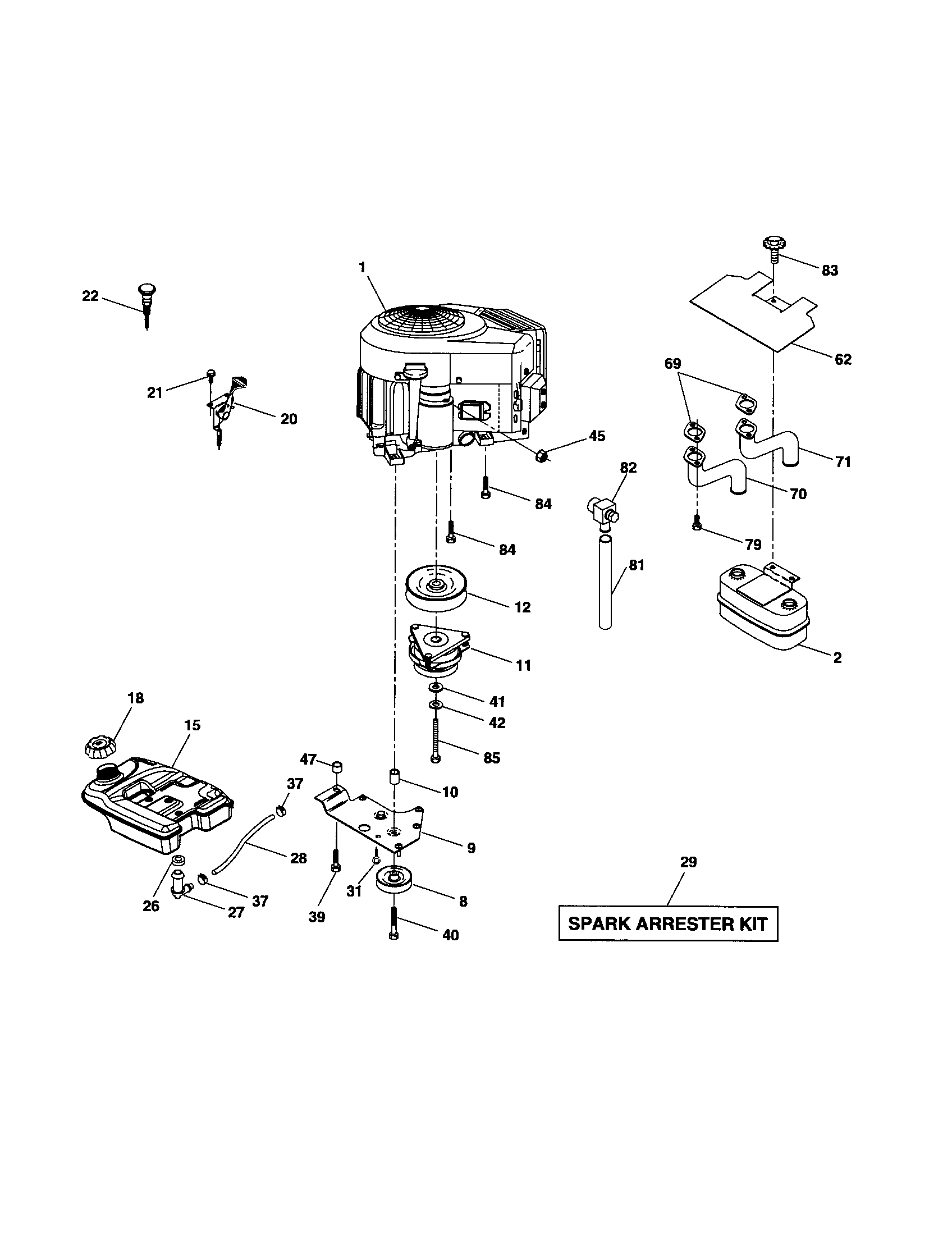 Husqvarna LOGT2254 engine diagram