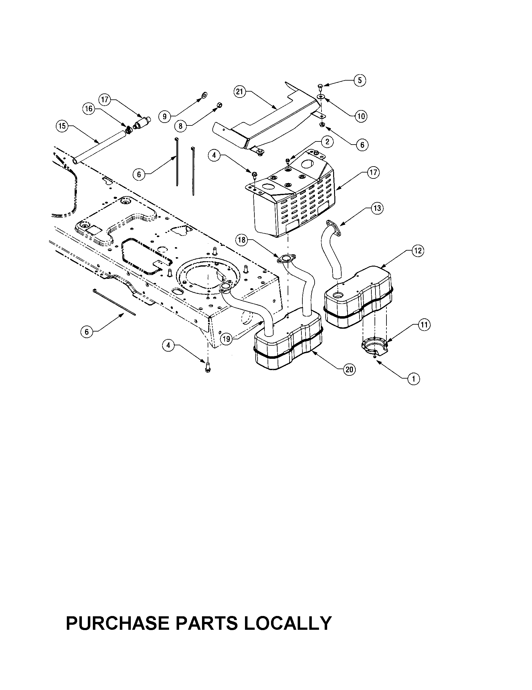 Cub Cadet LT1050 engine accessories diagram