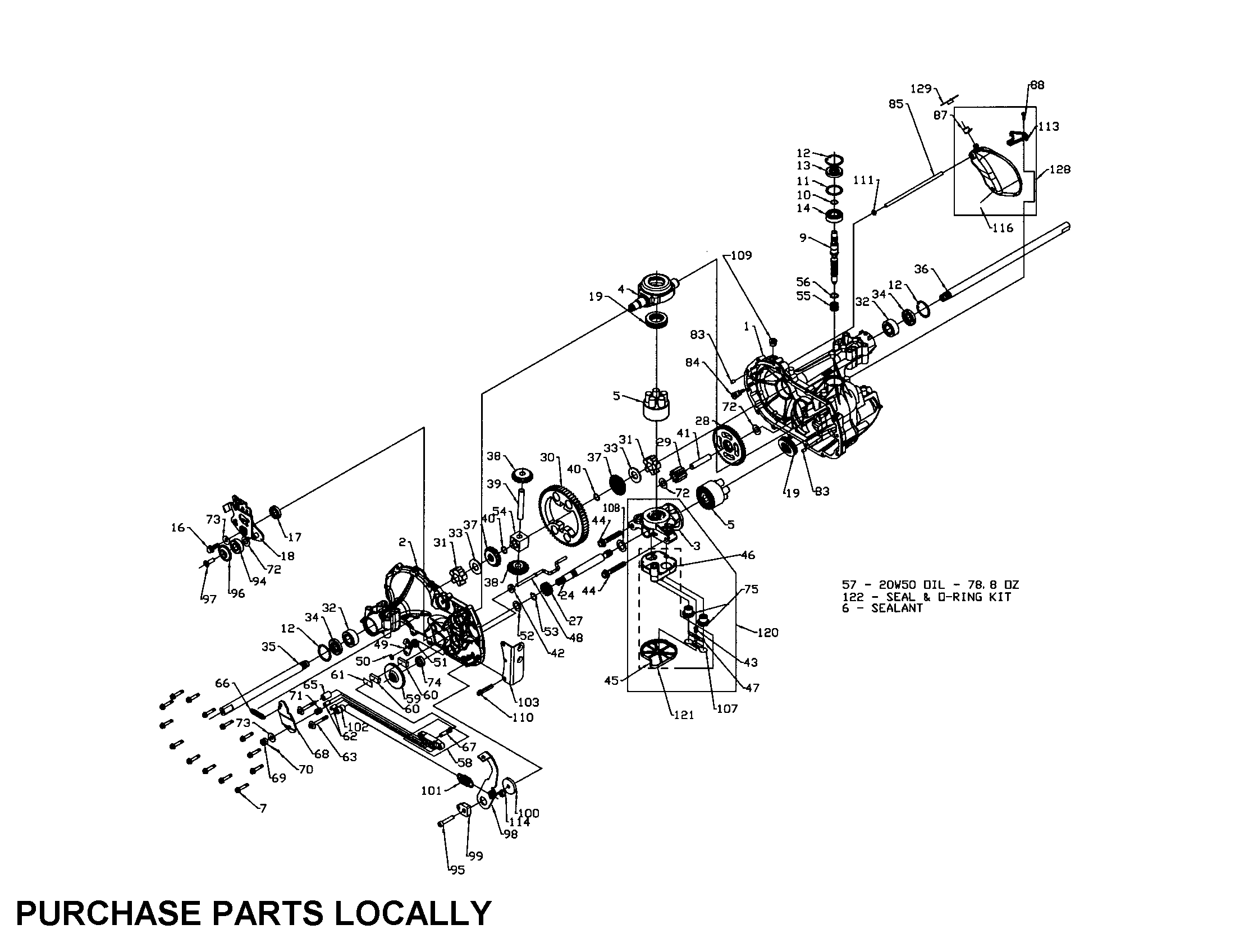 Cub Cadet LT1050 transmission diagram