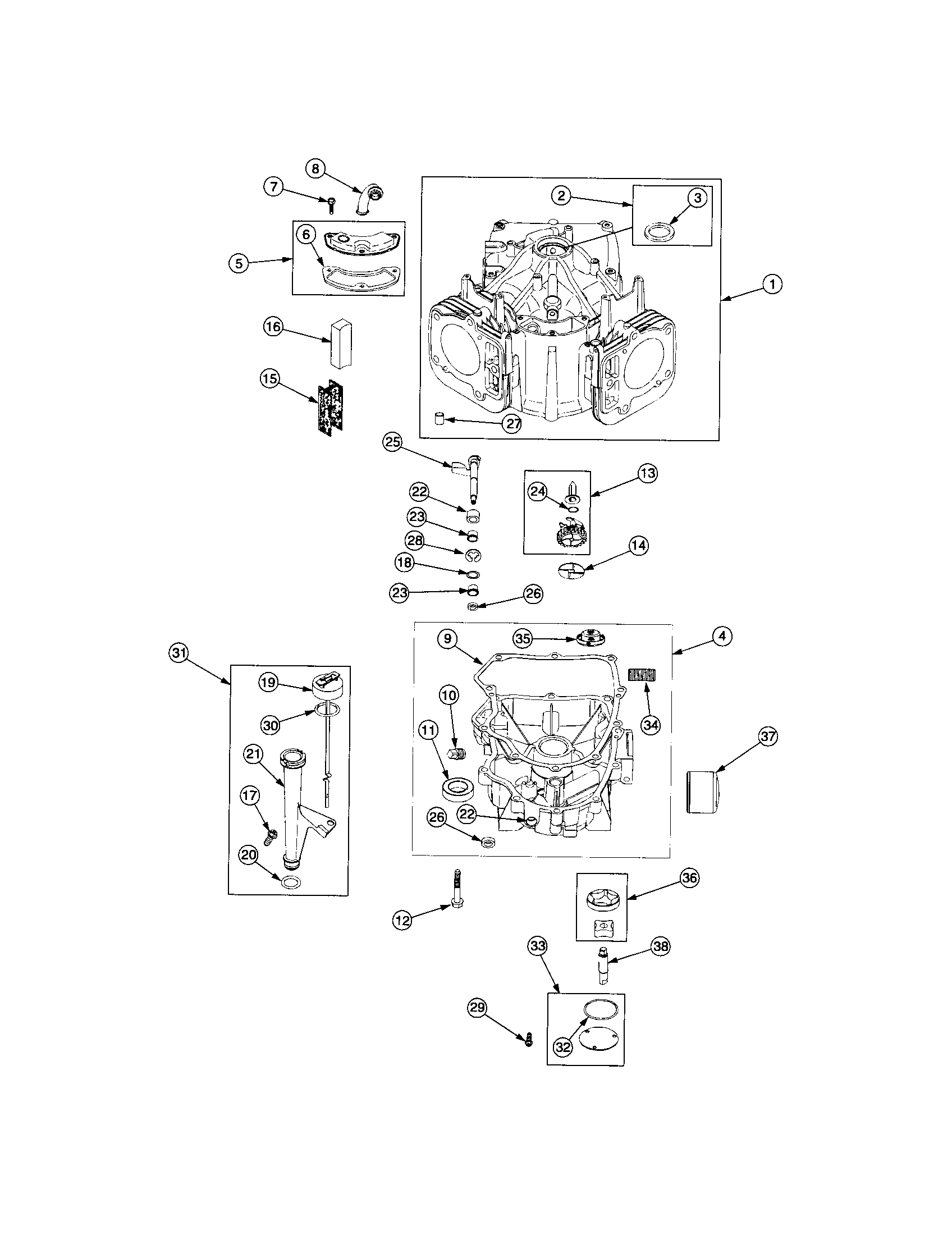 Cub Cadet RZT SERIES cylinder/crankcase/breather diagram