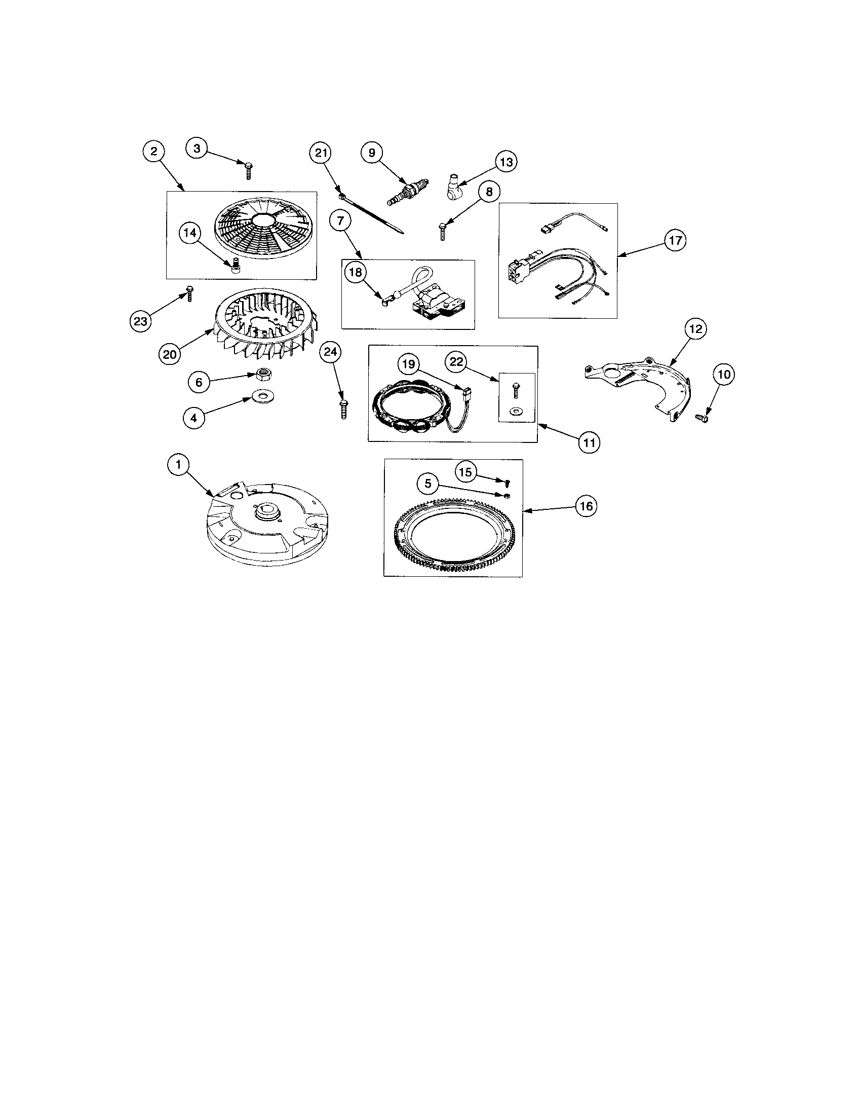 Cub Cadet RZT SERIES flywheel and electrical diagram