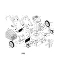 Craftsman 917388861 engine/housing/handle/wheels/bag diagram
