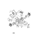 Husqvarna HDS6Y22SHA engine/housing/wheels/handle diagram