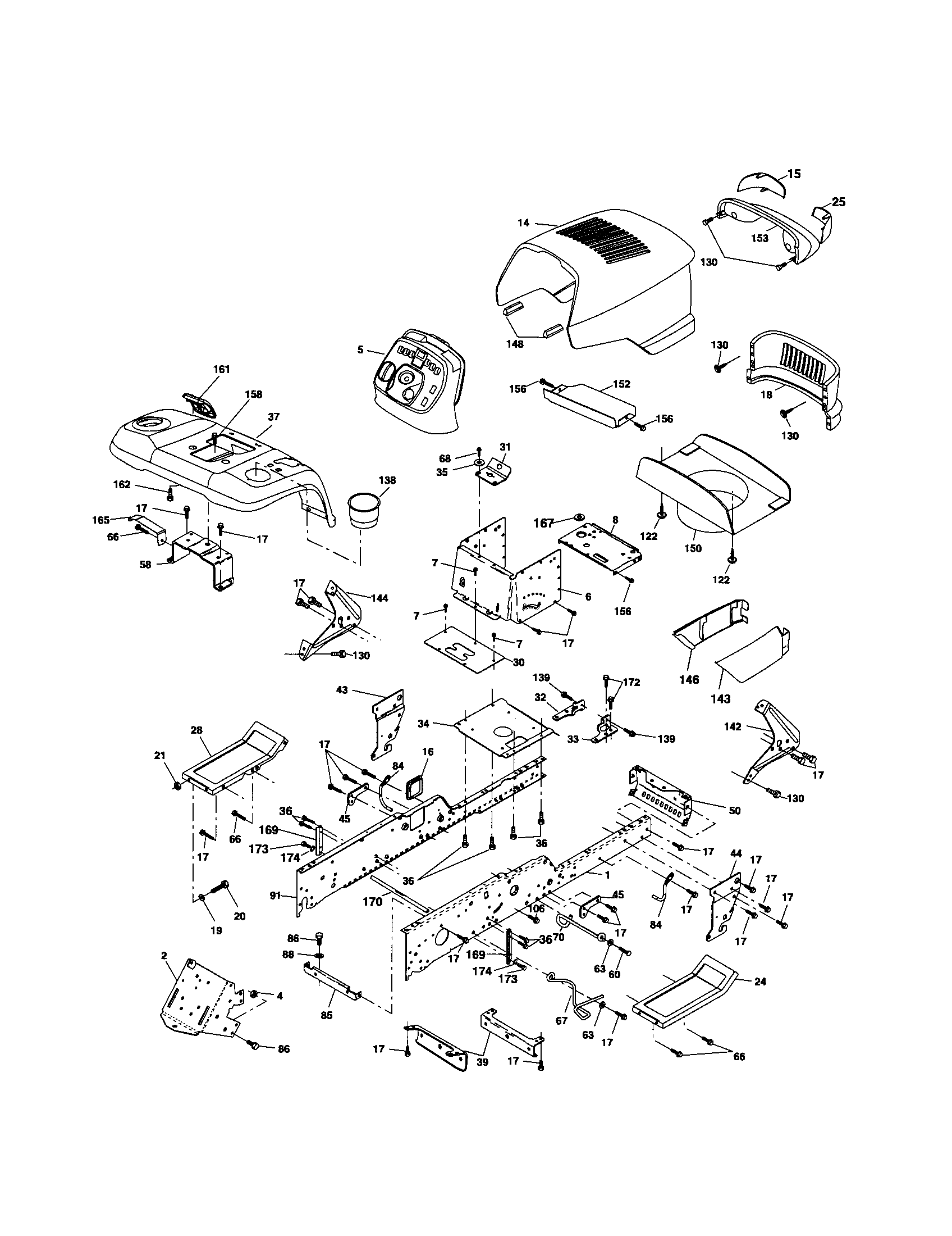Husqvarna 917279090 chassis and enclosures diagram