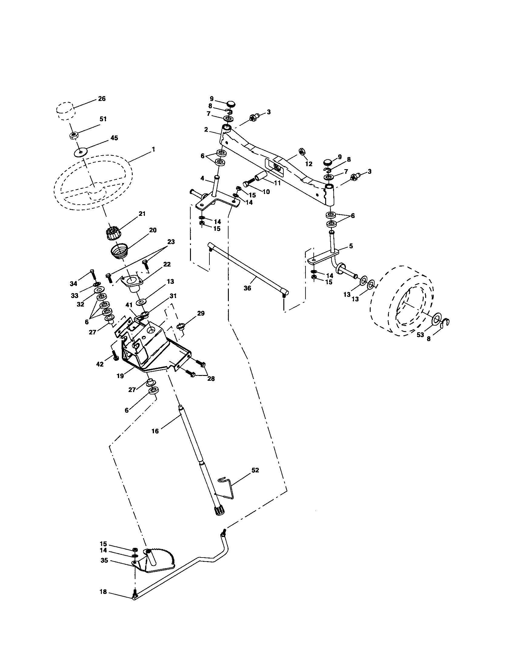 Husqvarna 917279090 steering assembly diagram