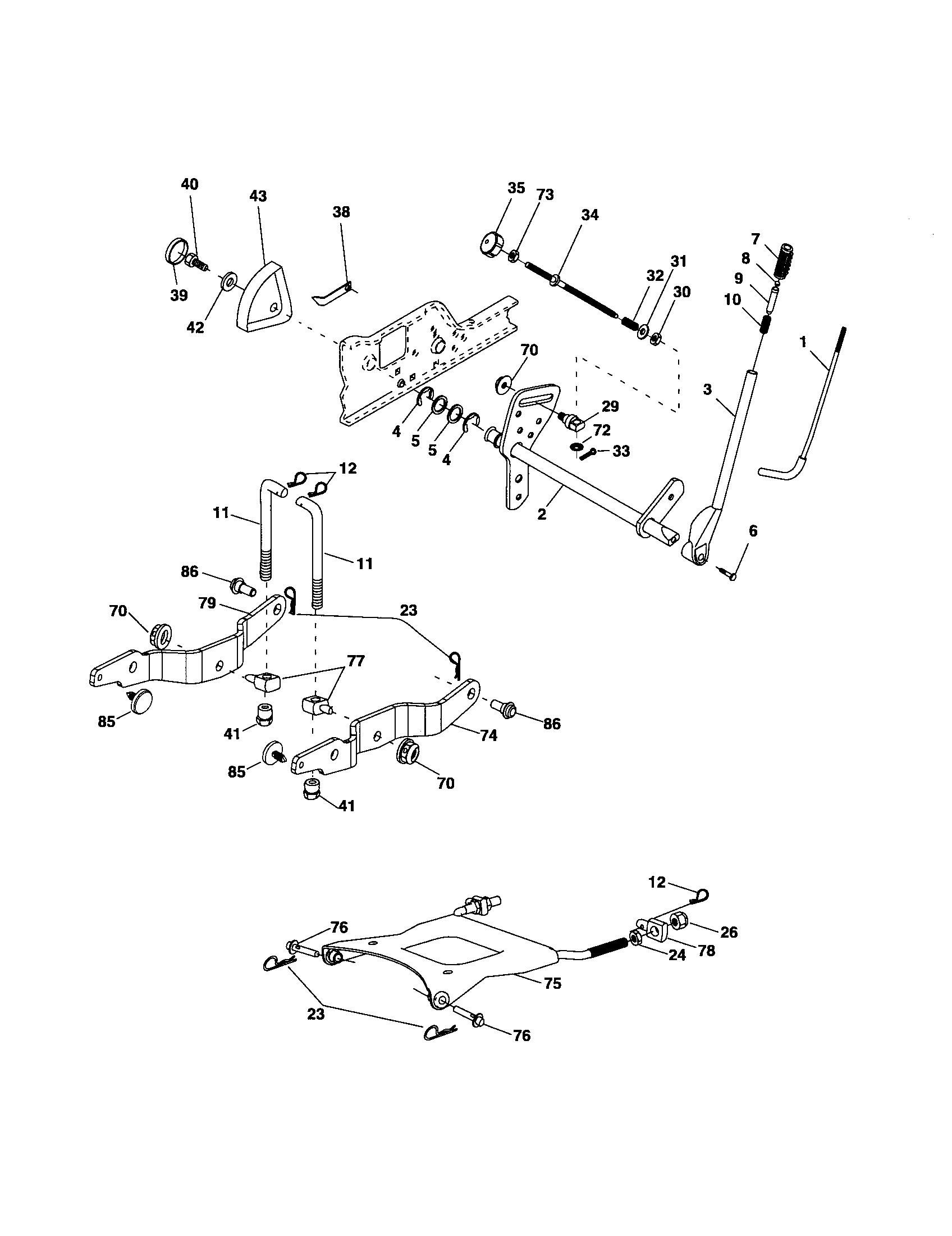 Husqvarna 917279090 lift assembly diagram
