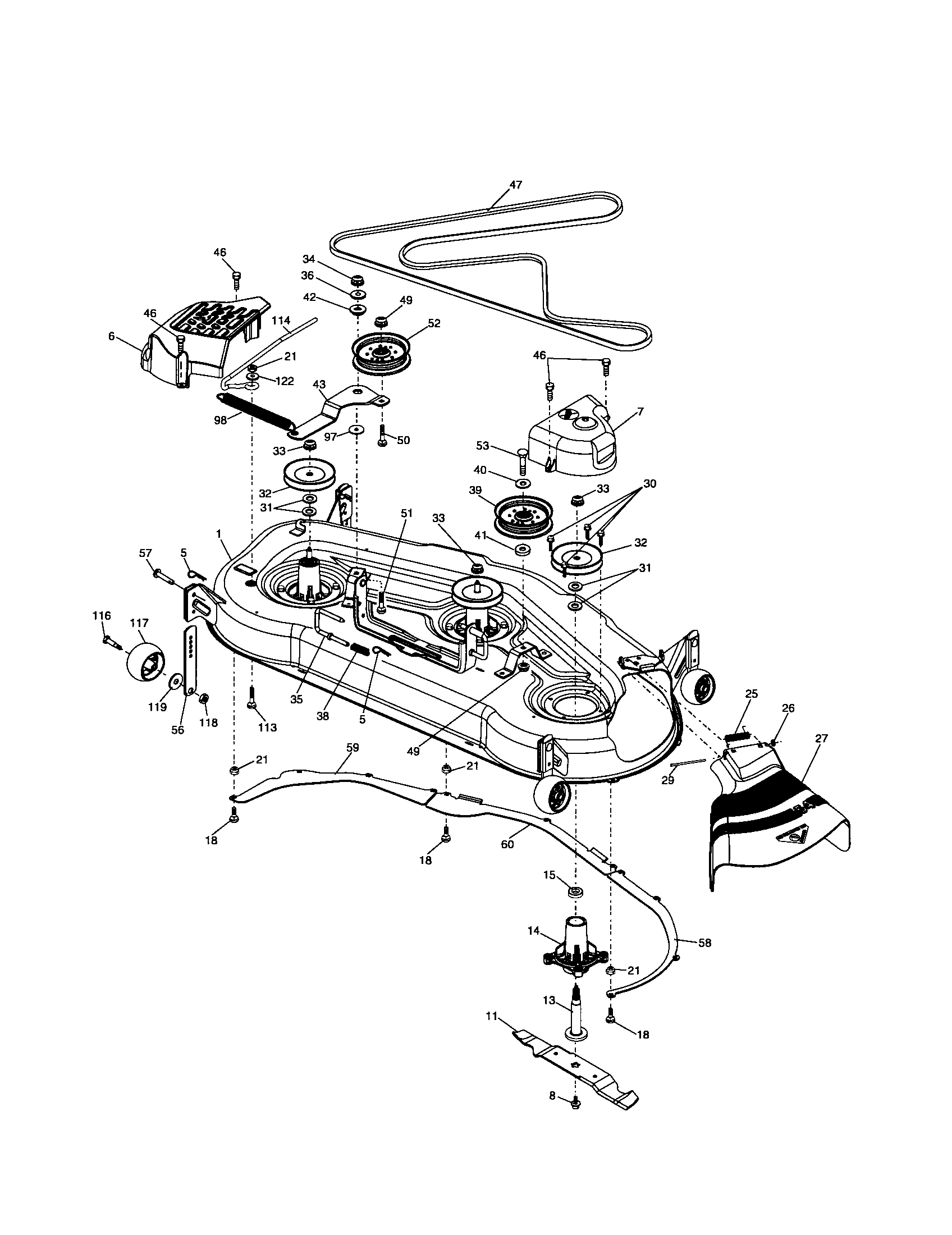 Husqvarna 917279090 mower deck diagram