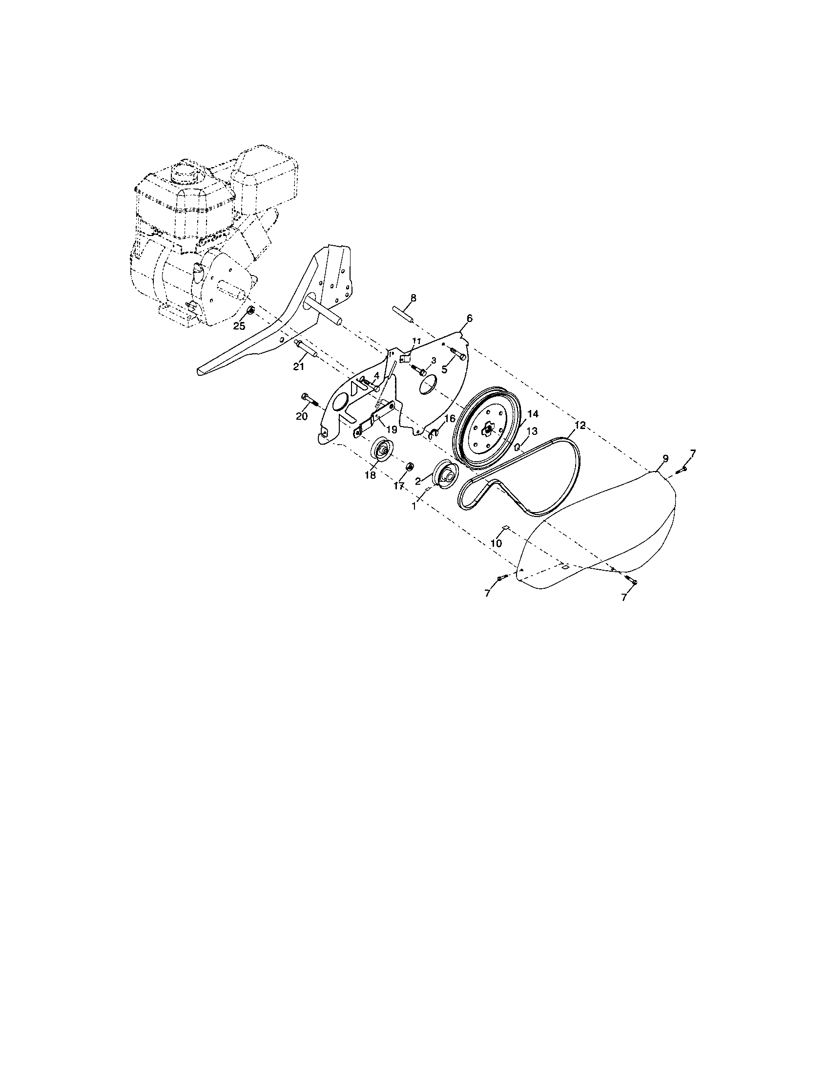 Craftsman 917291491 belt guard and pulley assembly diagram