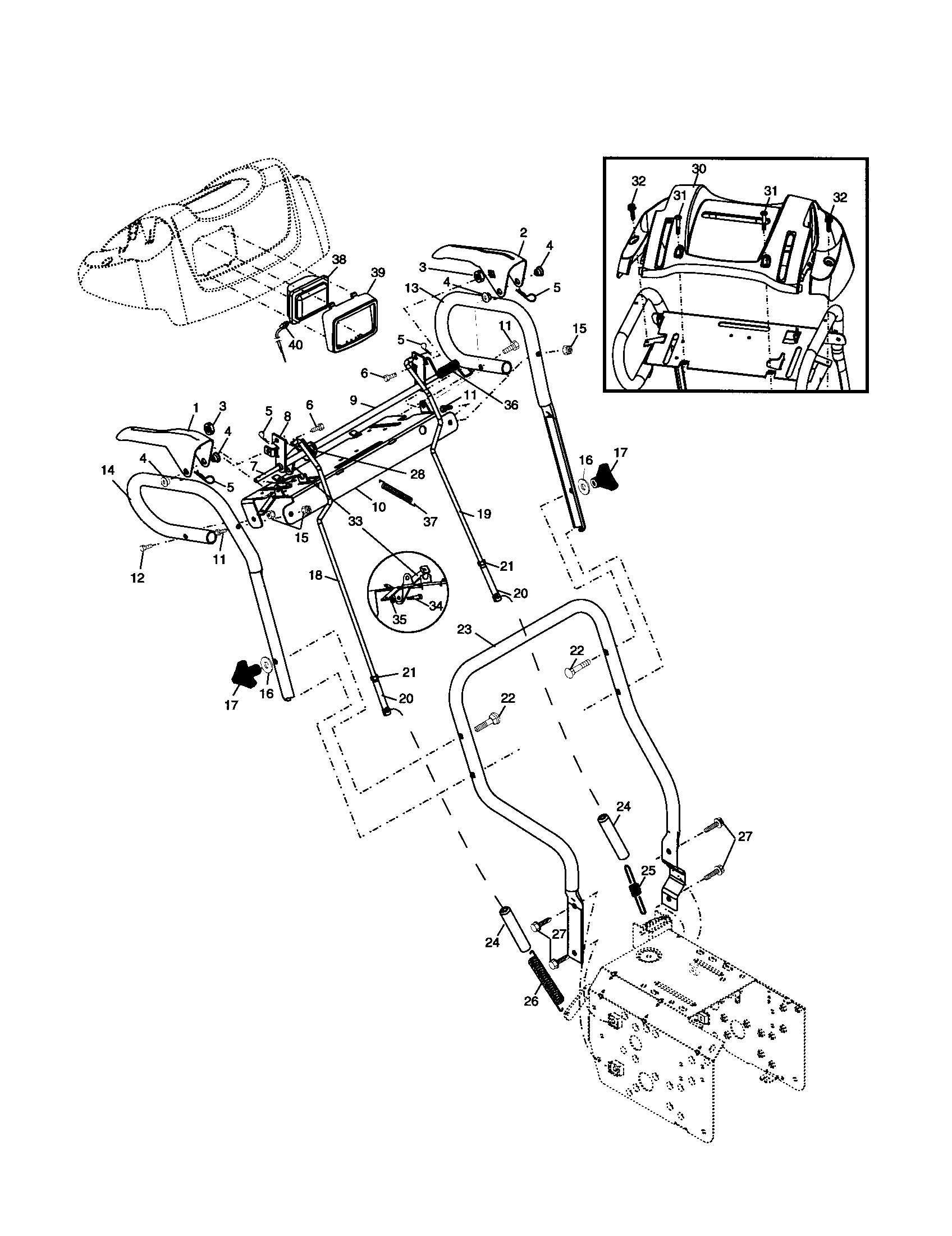 Husqvarna HL1027 STEA handles diagram