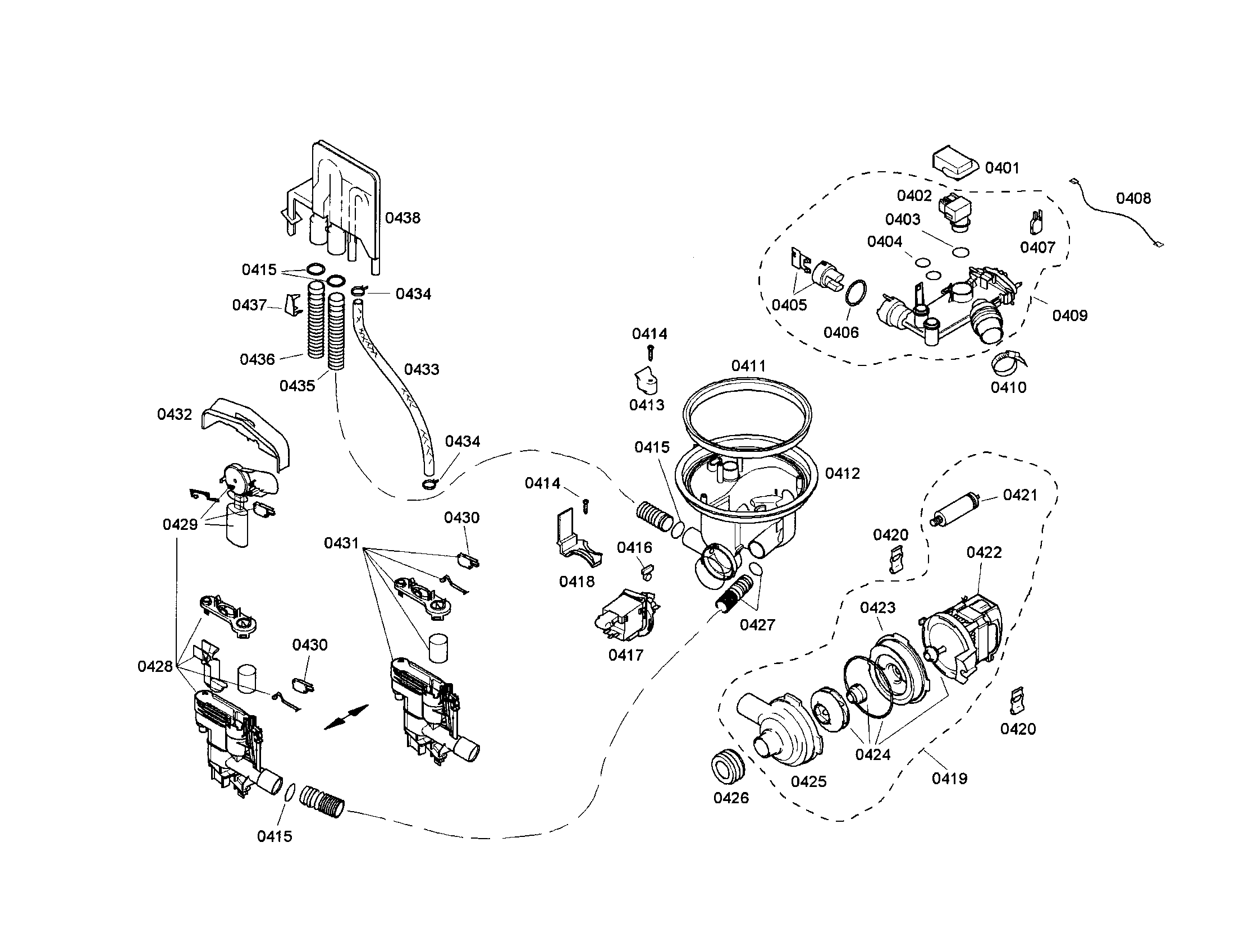 Bosch SHU43C05UC/17 component assembly diagram