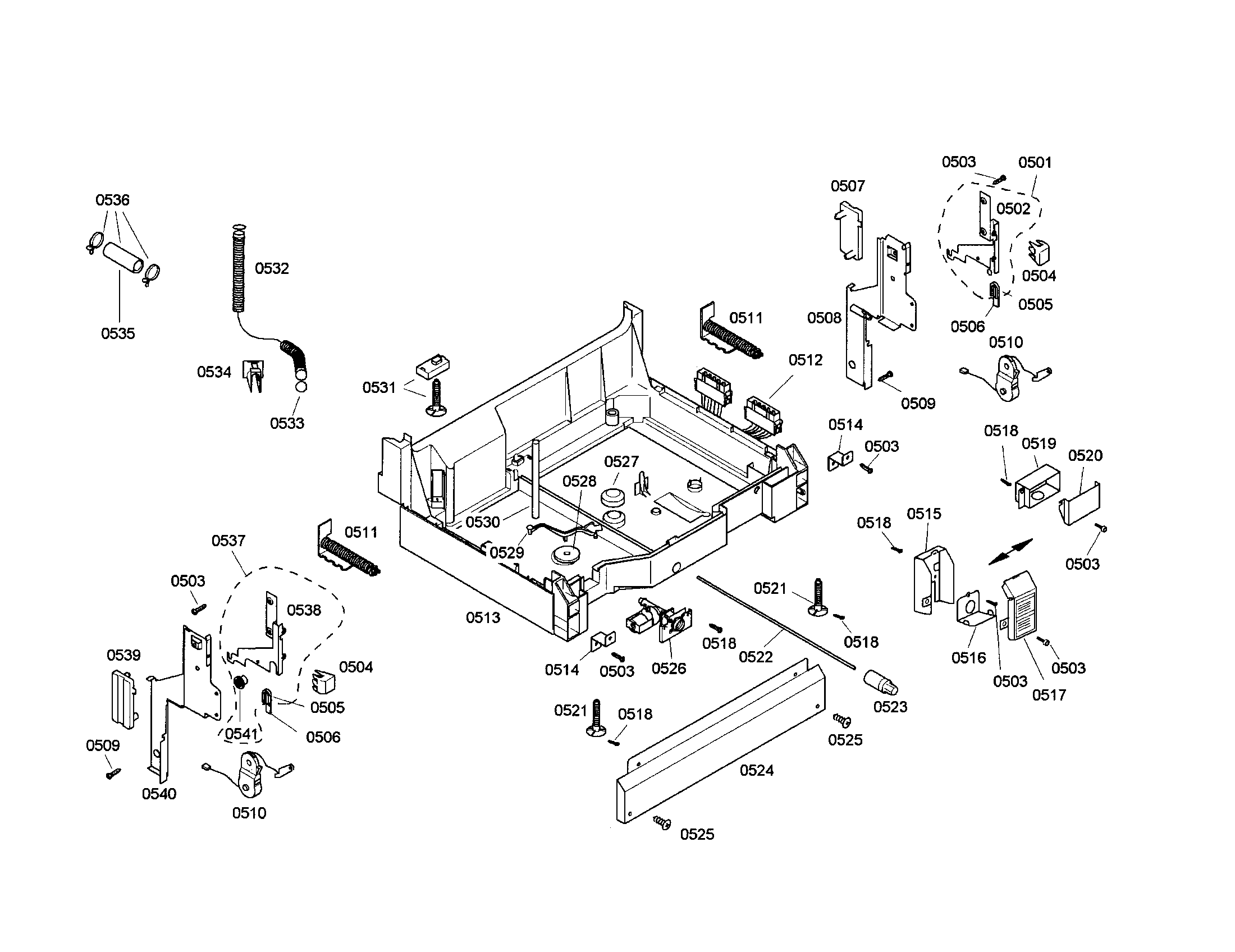 Bosch SHU43C05UC/17 base assembly diagram