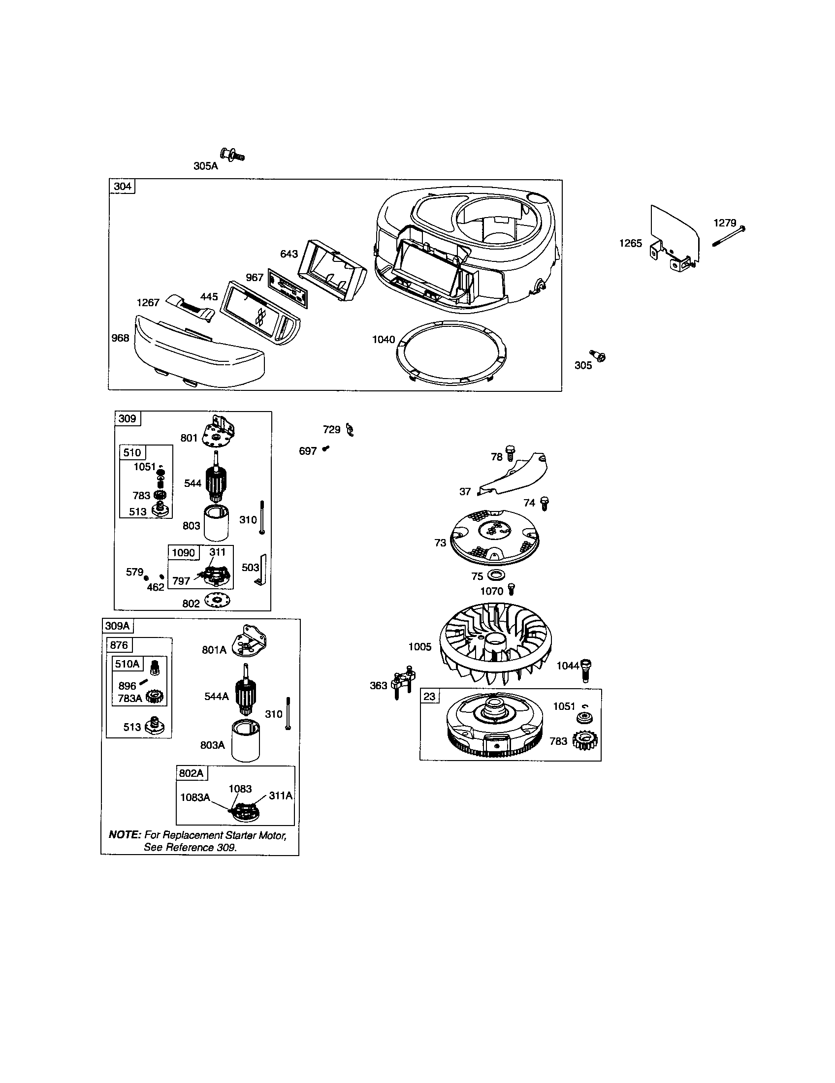 Craftsman 917272351 blower-housing/motor-starter diagram
