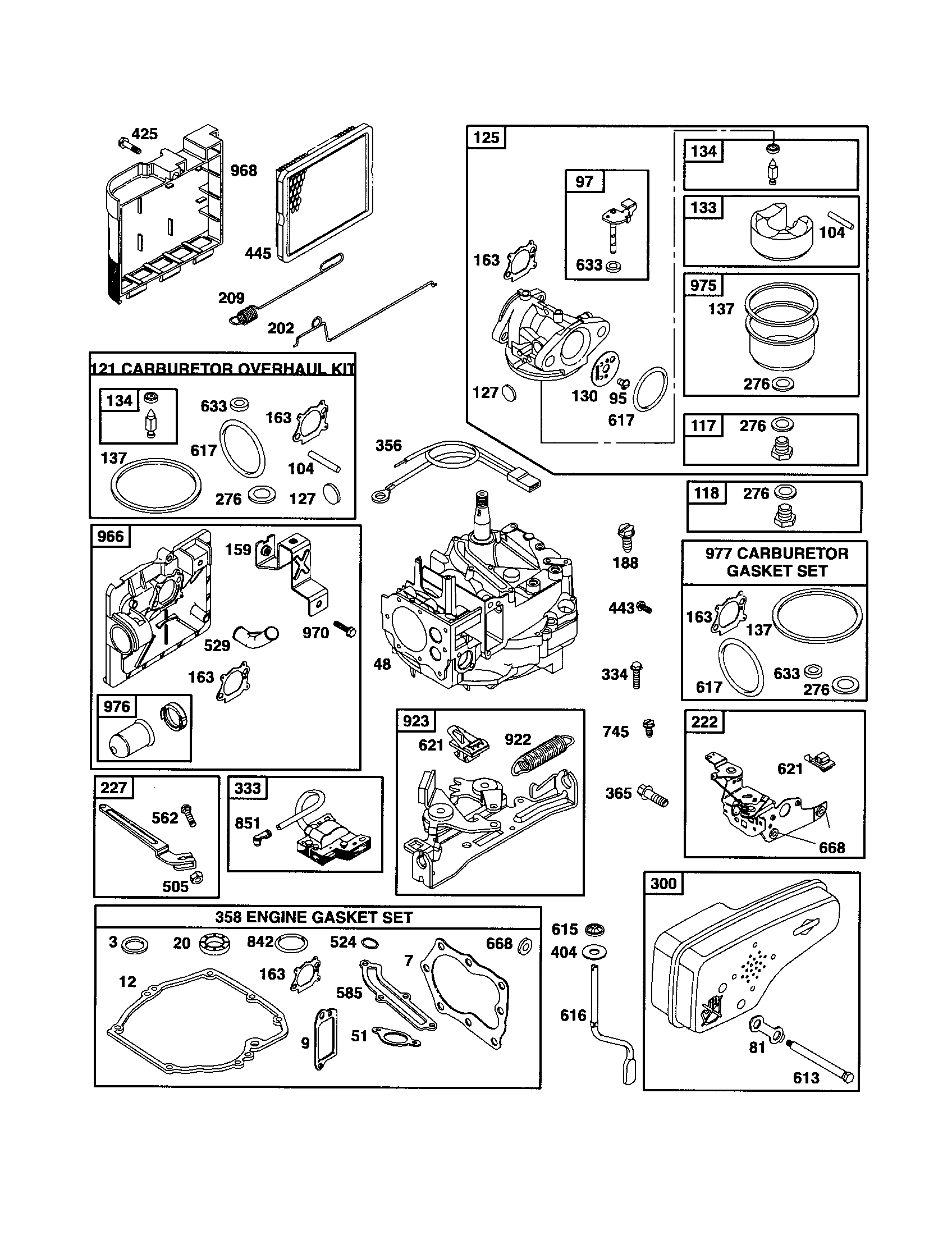 Craftsman 917375350 carburetor/short block diagram