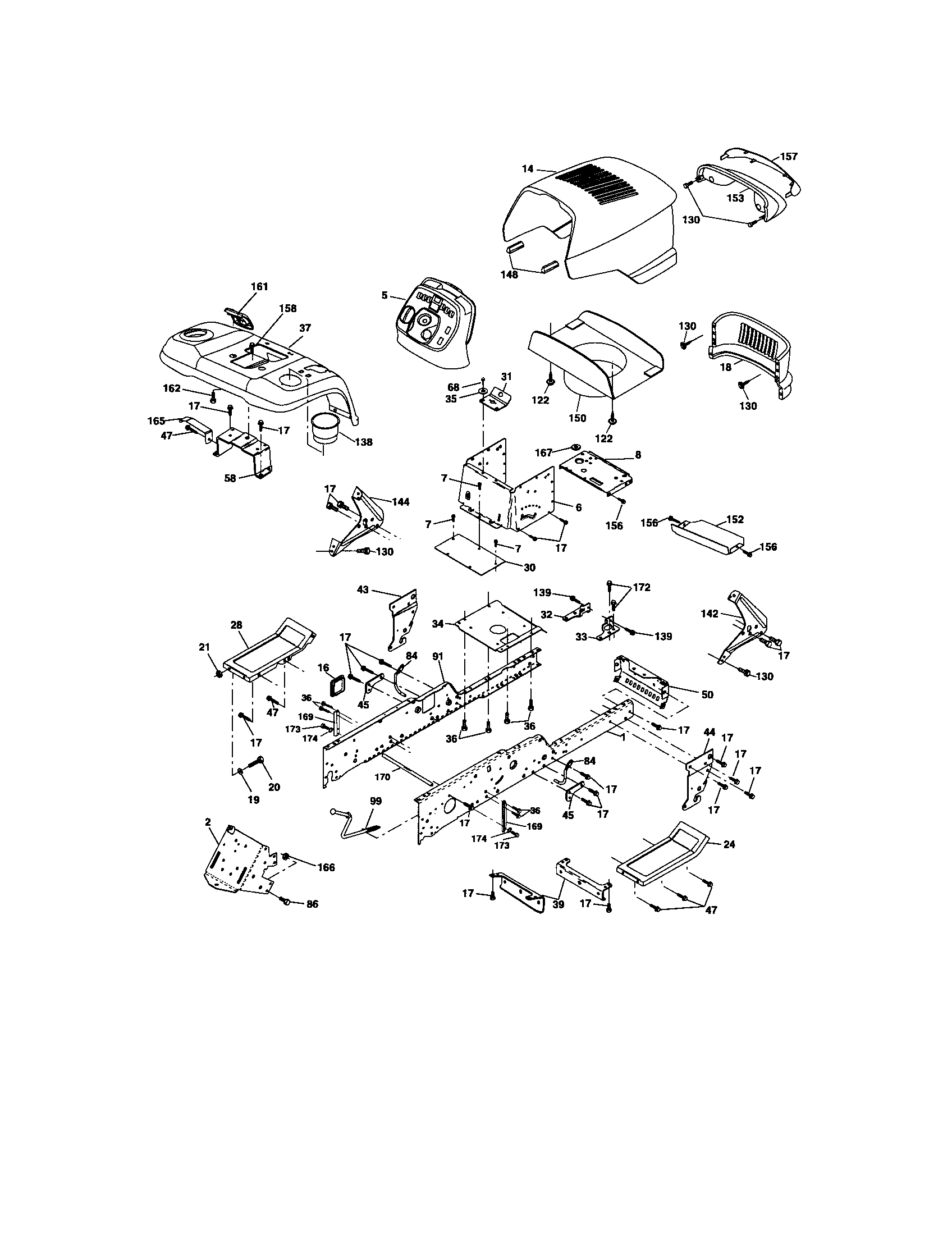 Craftsman 917276341 chassis and enclosures diagram